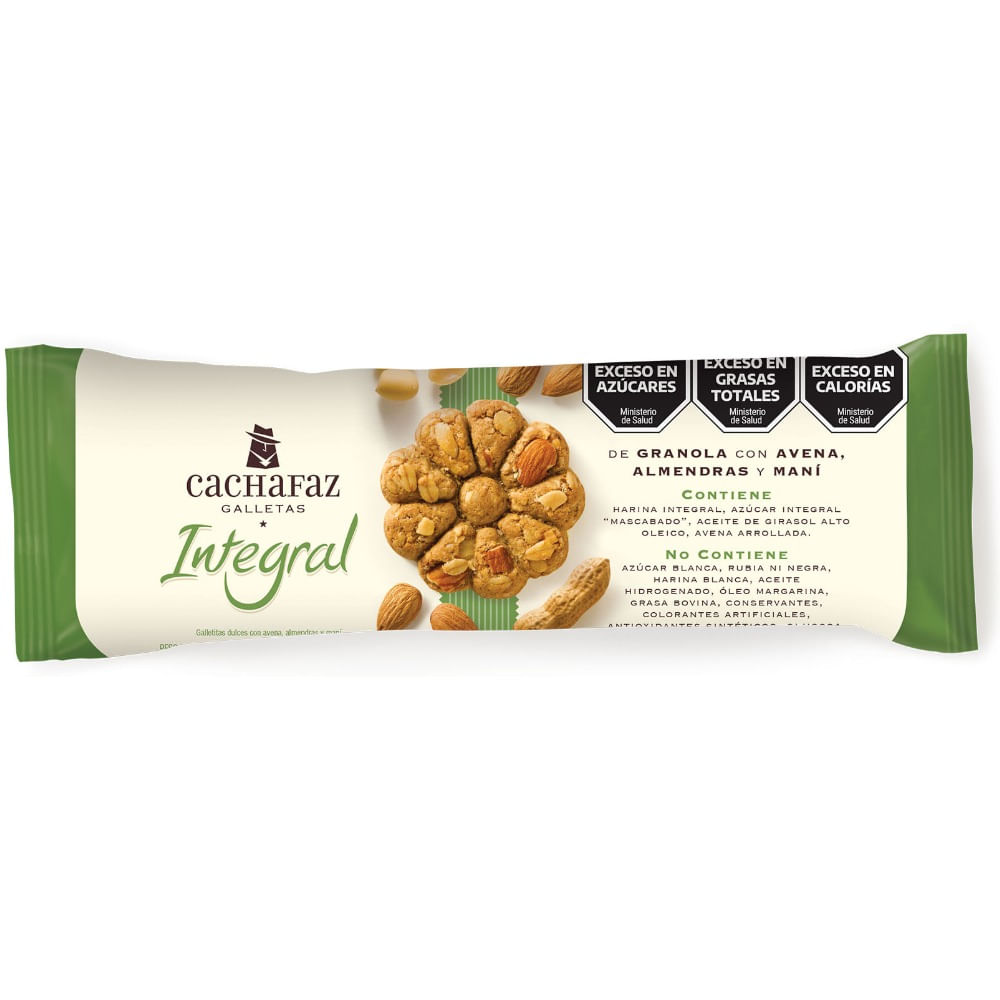 Galletitas Cachafaz avena, granola, almendras y maní 225 g.