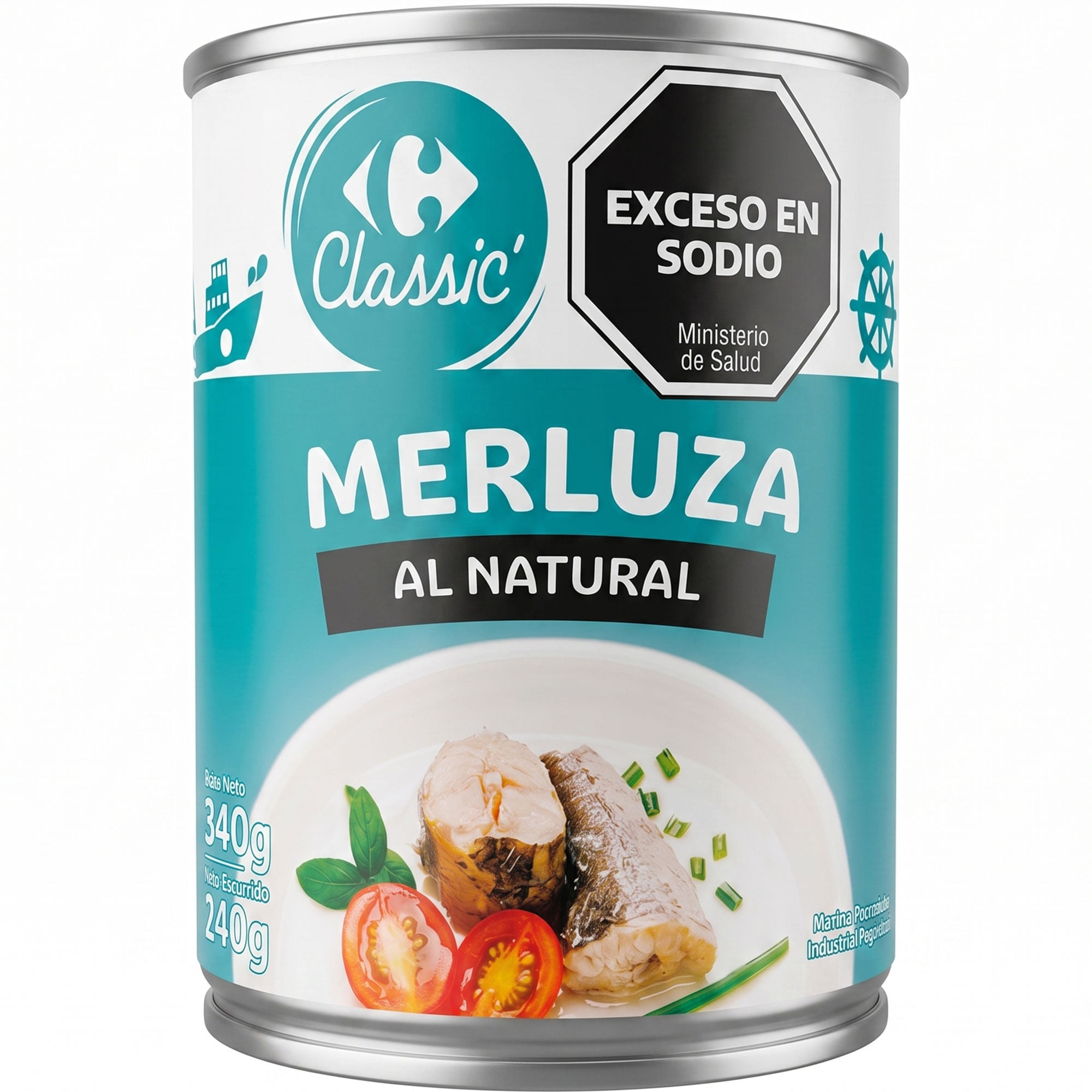 Merluza al natural Carrefour Classic 340 grs