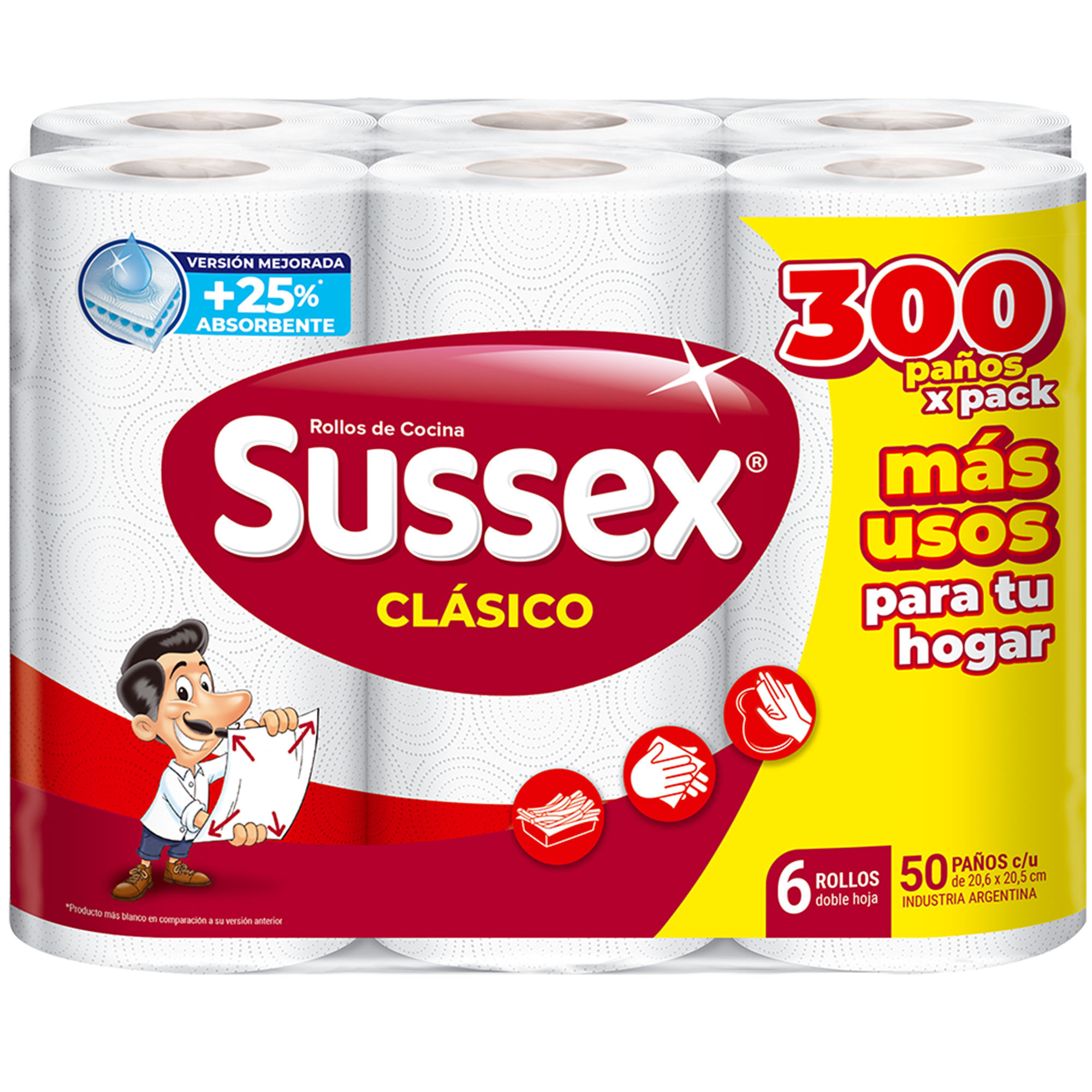 Rollo de cocina clásico Sussex 50 paños 6 uni