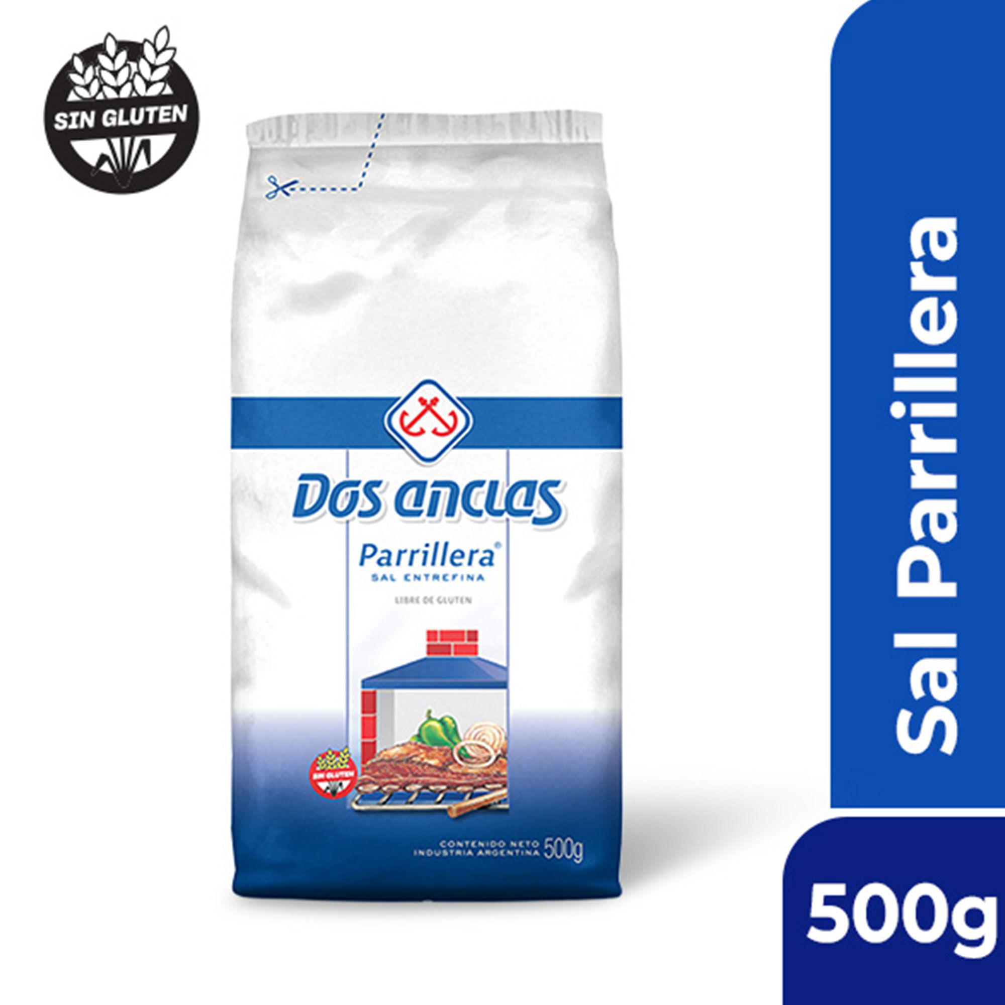 Sal entrefina Dos Anclas paquete 500 grs
