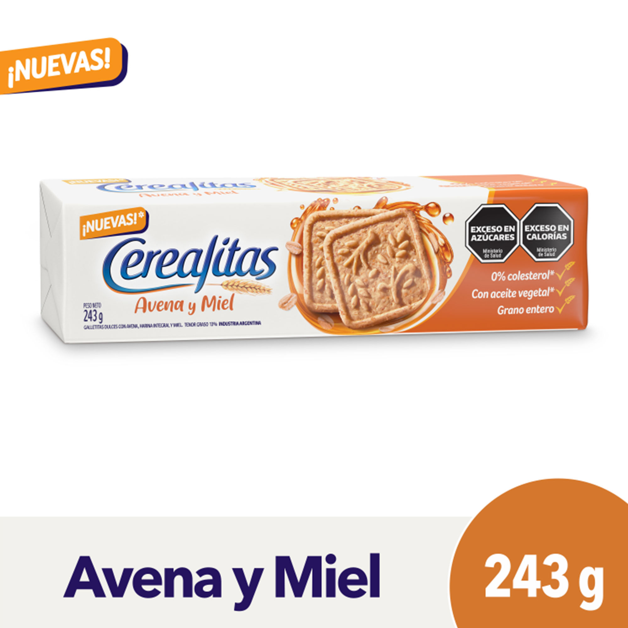 Galletitas de avena y miel Cerealitas 243 grs