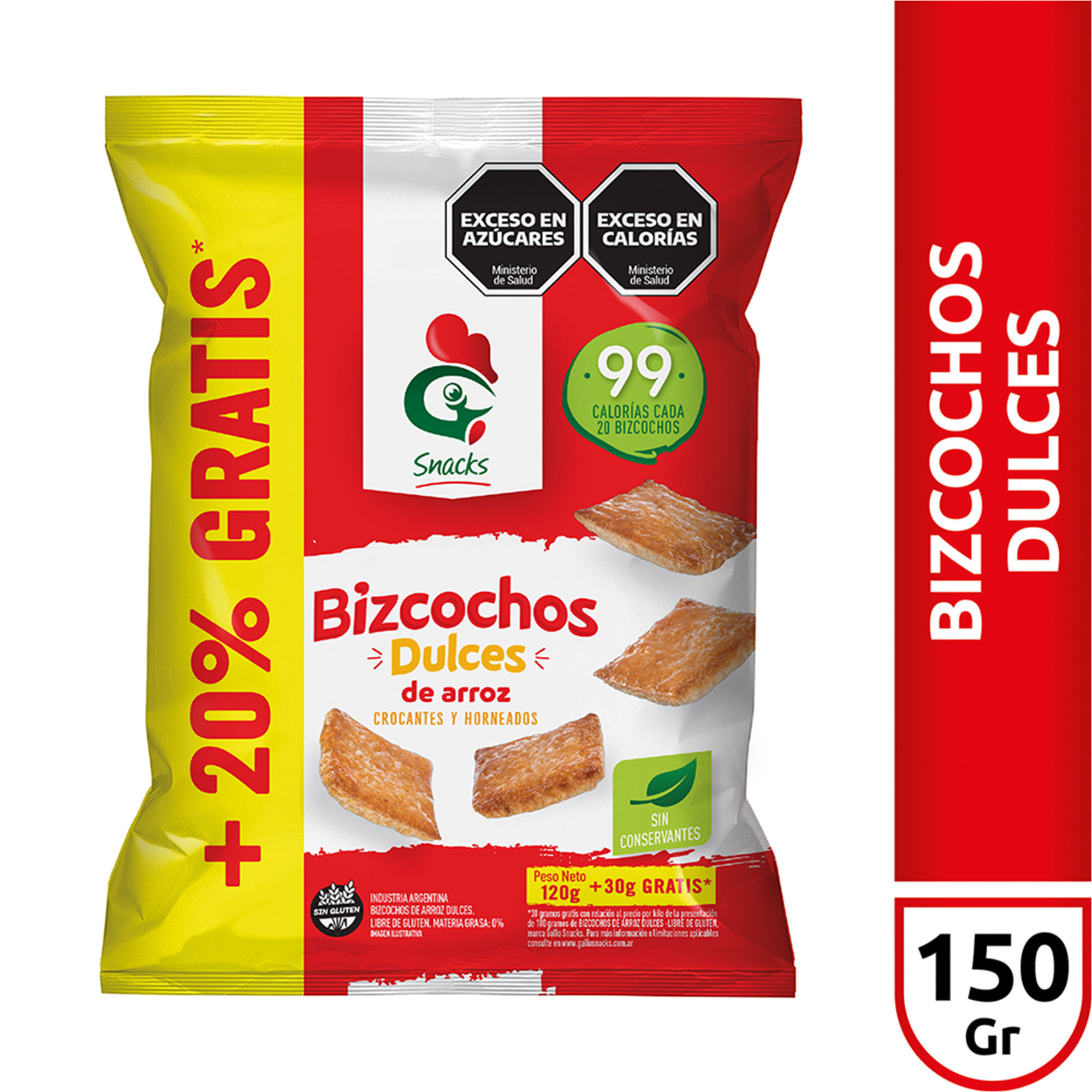 Bizcochos de arroz dulce Gallo bolsa 150 grs