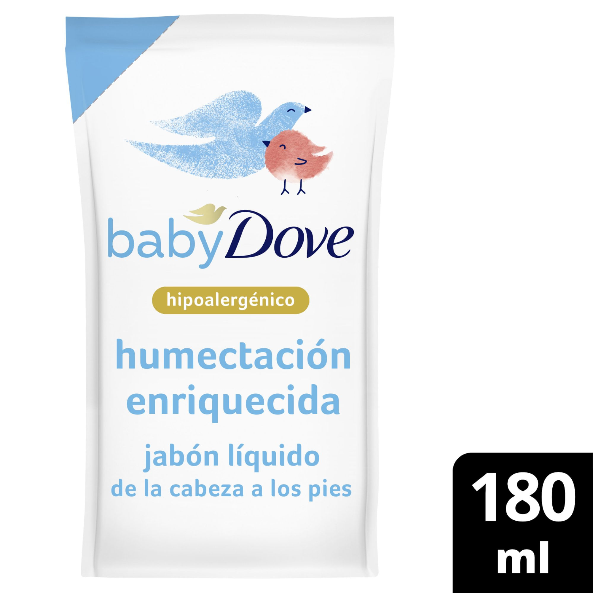 Jabón Liquido Corporal Baby Dove Humectación Enriquecida Refill 180 ml