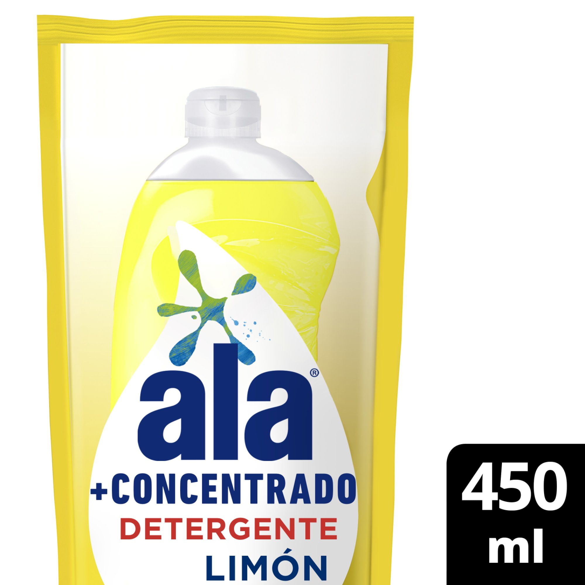 Detergente Líquido Ala + Concentrado Limón Doypack 450 ml