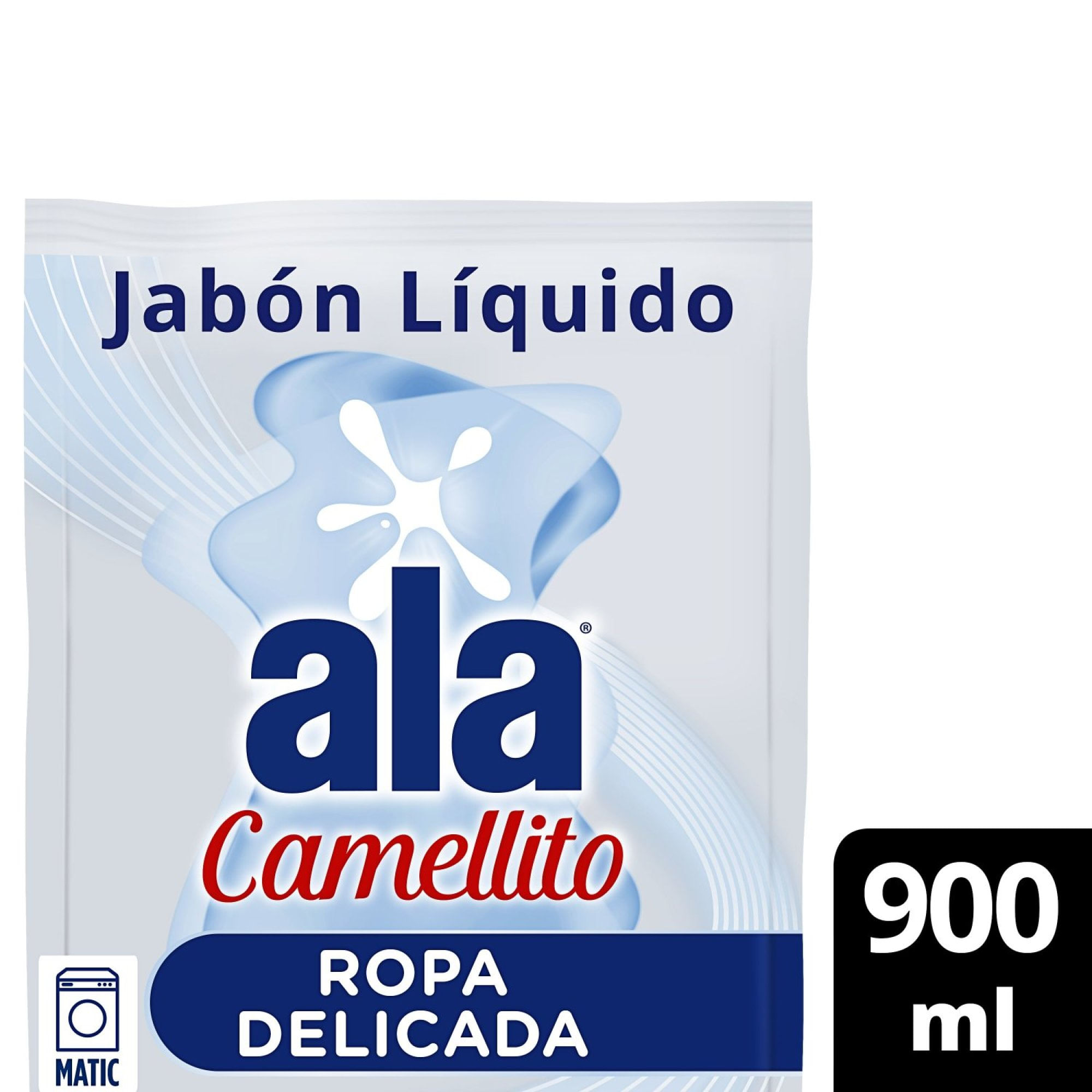 Jabón Liquido Ala Camellito Baja Espuma para Ropa Delicada Doypack 900 ml
