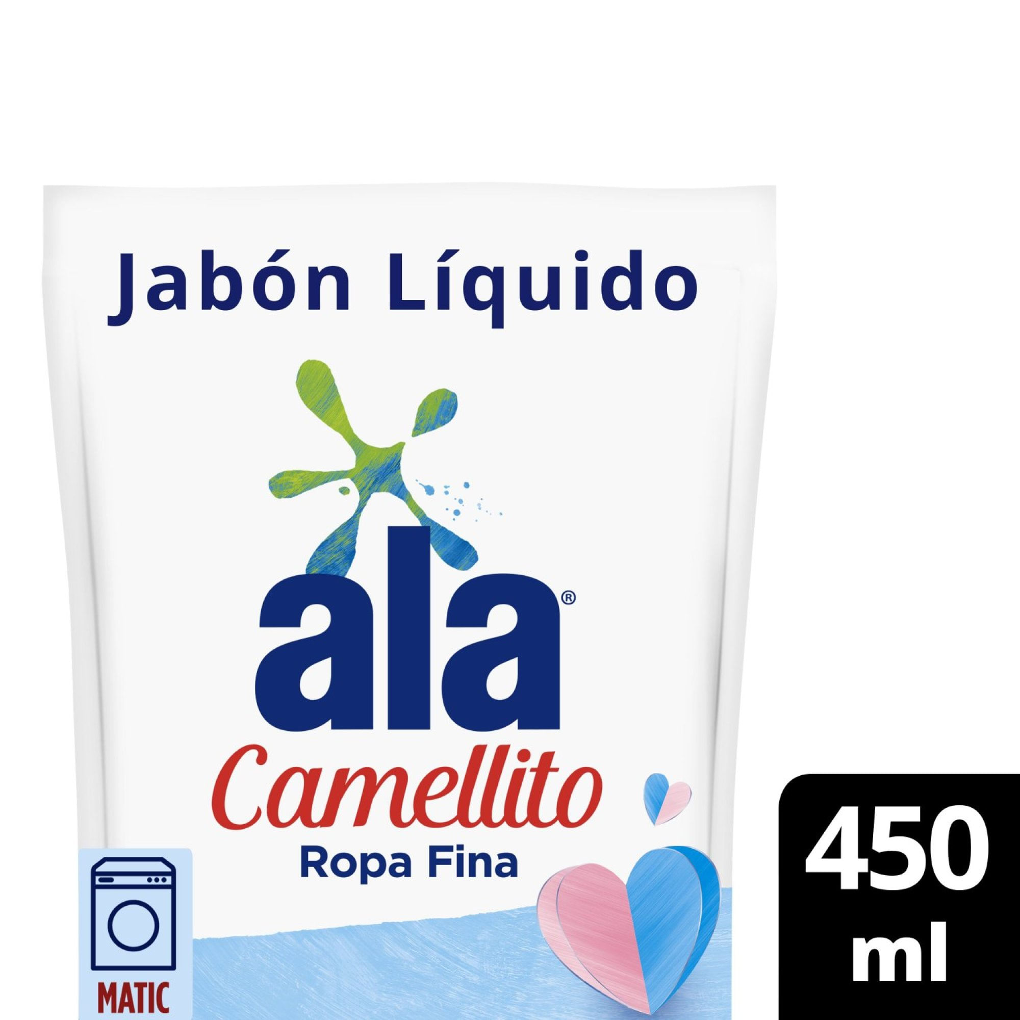Jabón Liquido Ala Camellito Baja Espuma para Ropa Delicada Doypack 450 ml