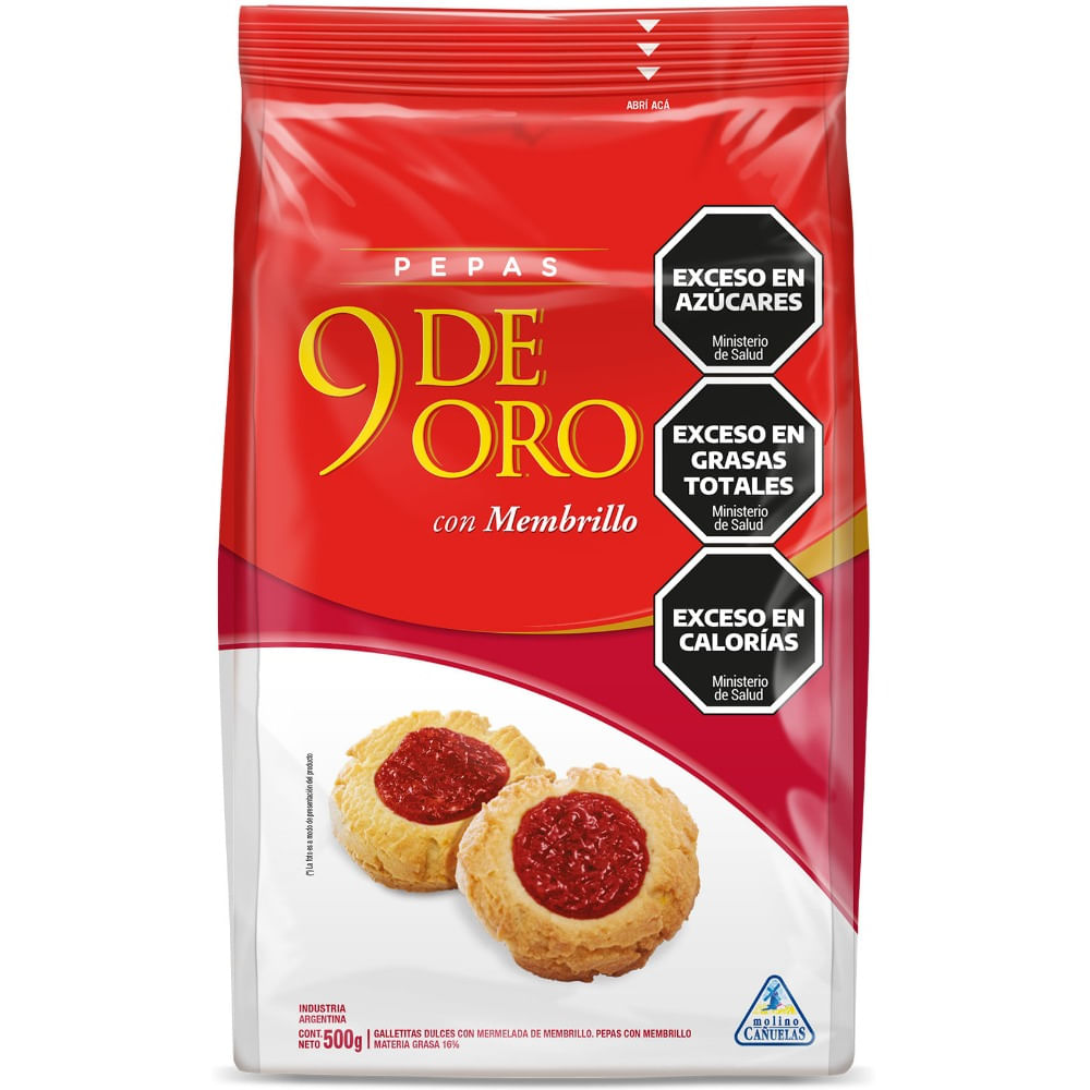 Galletitas pepas 9 de Oro 500 g.