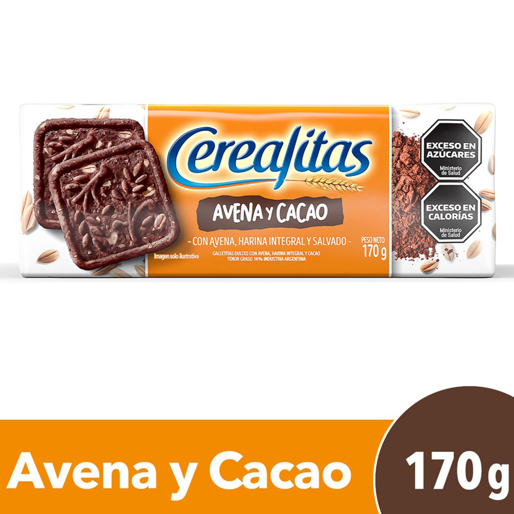 Galletitas Cerealitas avena cacao 170 g.
