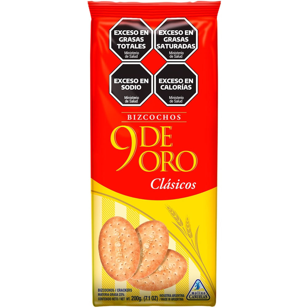 Bizcochos 9 de Oro de grasa 200 g.