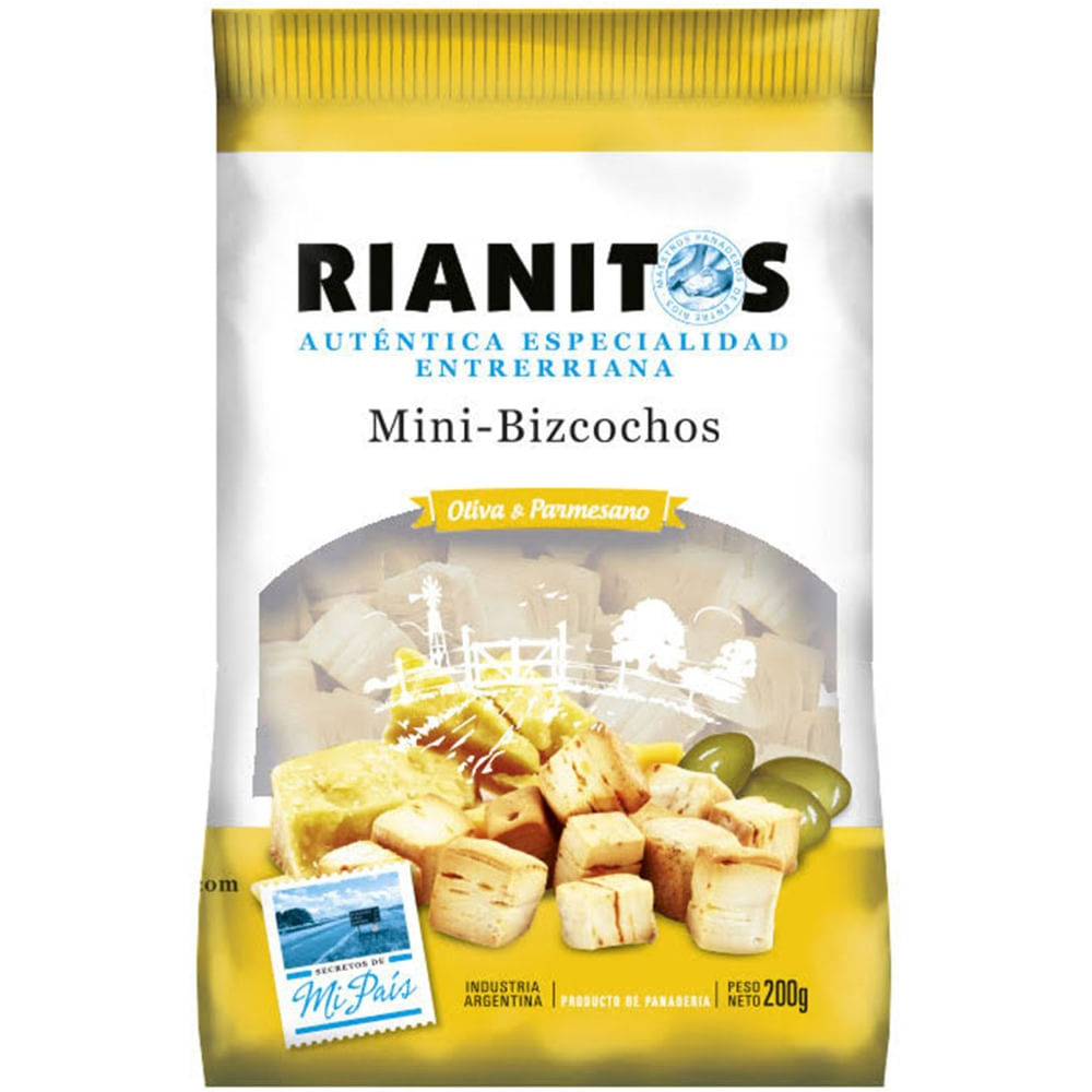 Mini bizcochos Rianitos oliva y parmesano 200 g.