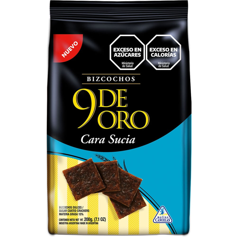 Bizcochos dulces 9 de Oro cara sucia 200 g.