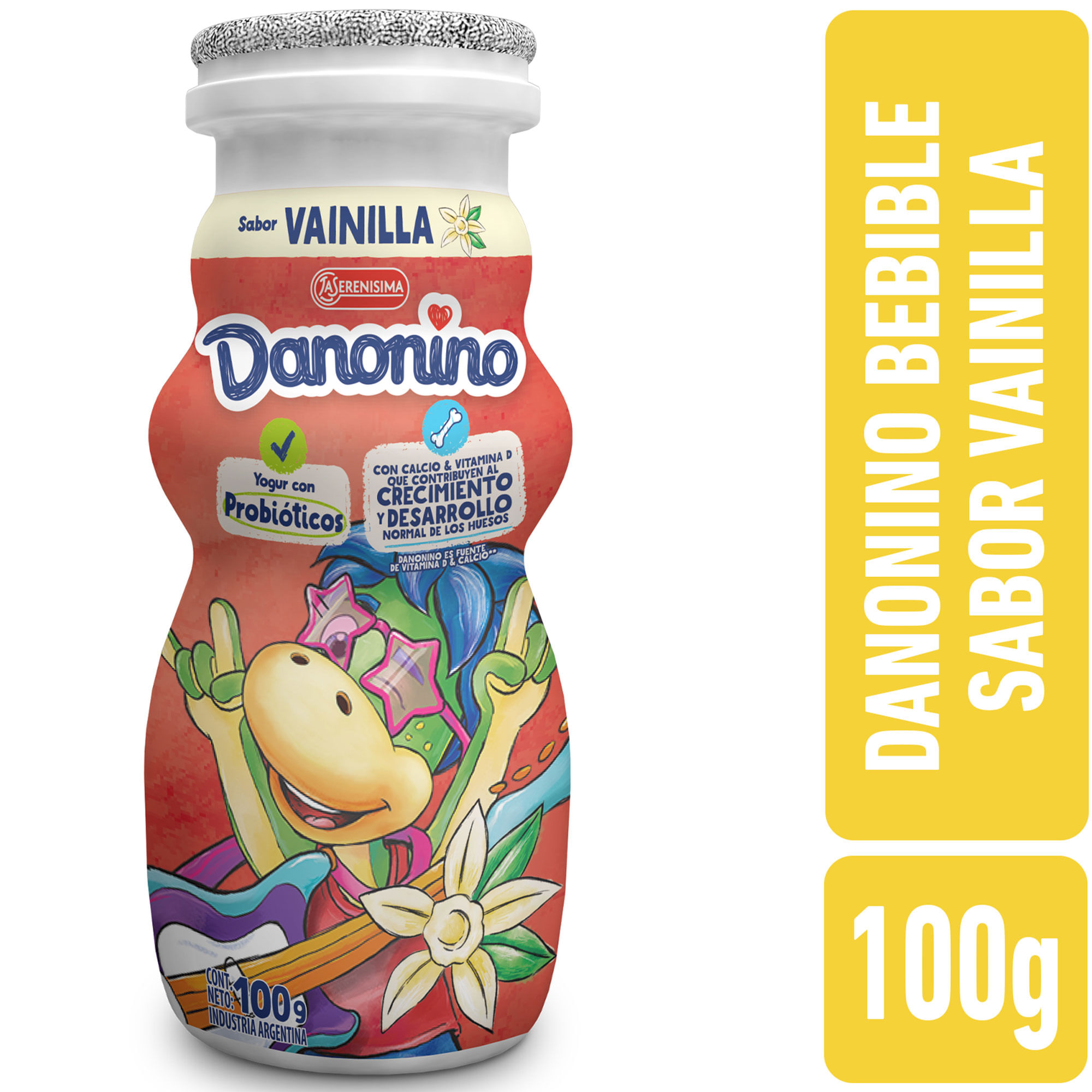 Yogur bebible Danonino de vainilla en botella 100 ml