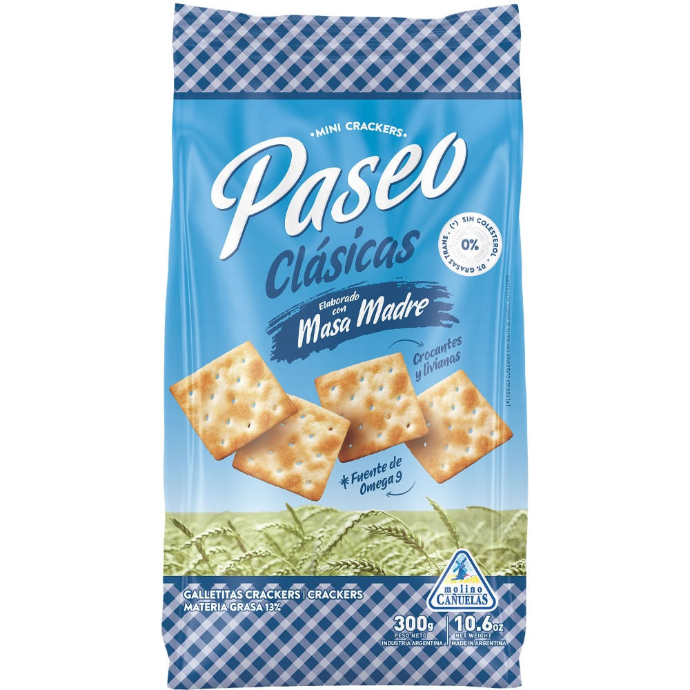 Galletitas mini crackers Paseo 300 g.