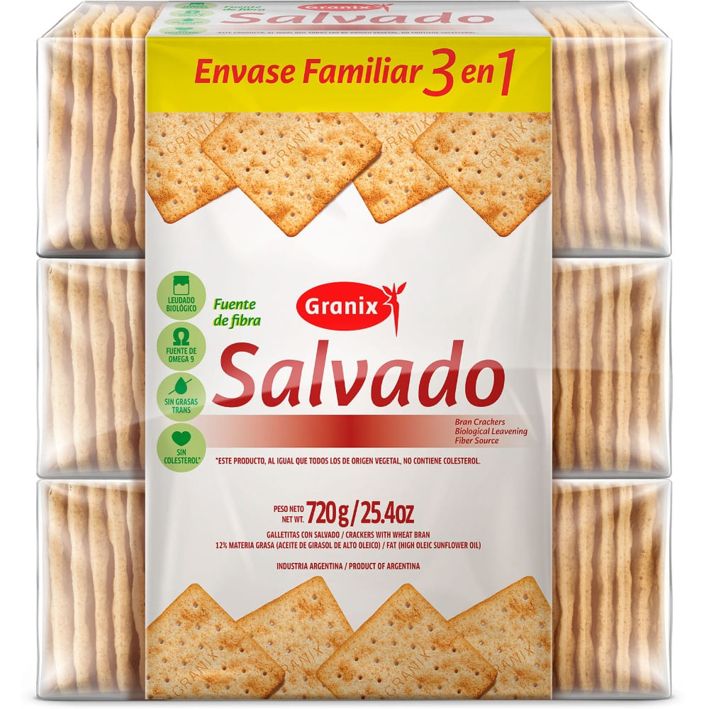 Galletitas crackers Granix salvado 720 g.