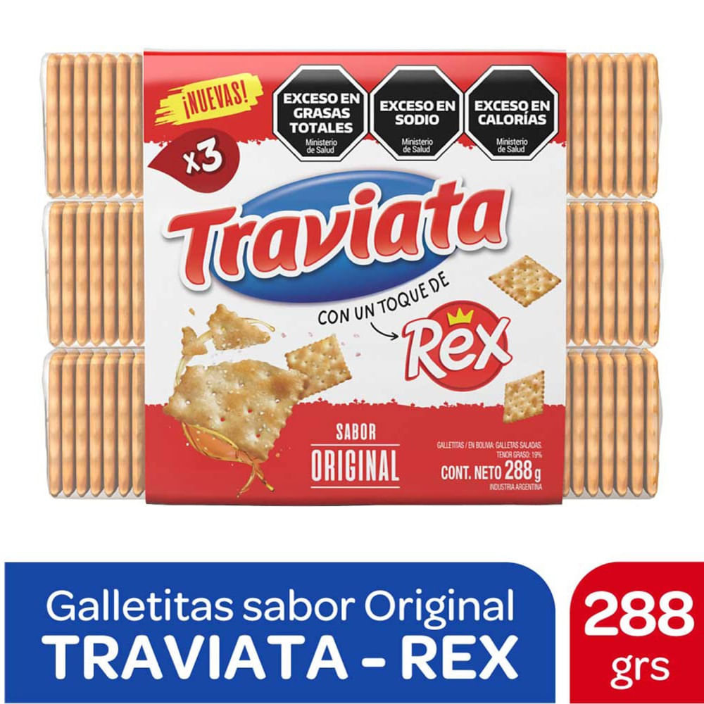 Galletitas crackers Traviata Rex x3 288 grs