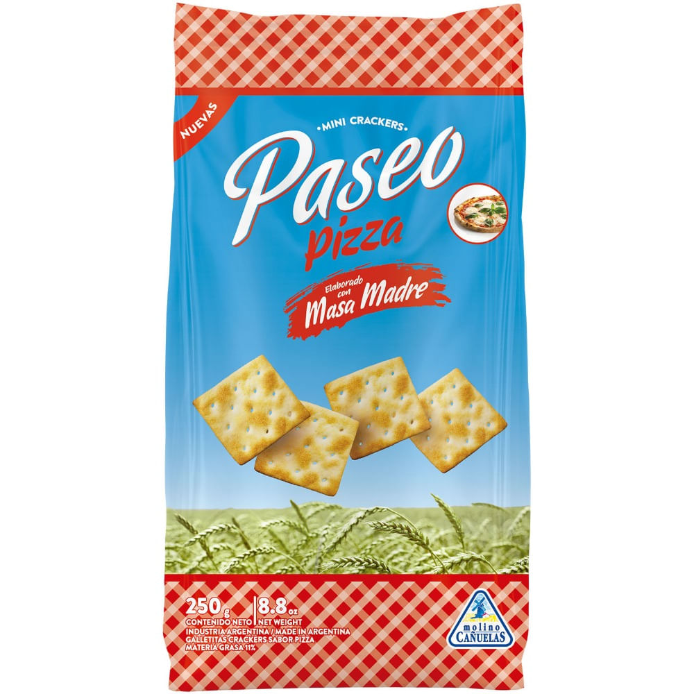 Galletitas cracker Paseo sabor pizza 250 grs