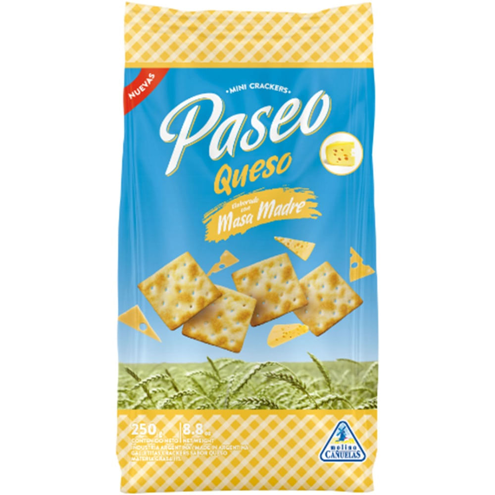 Galletitas cracker Paseo de queso 250 grs