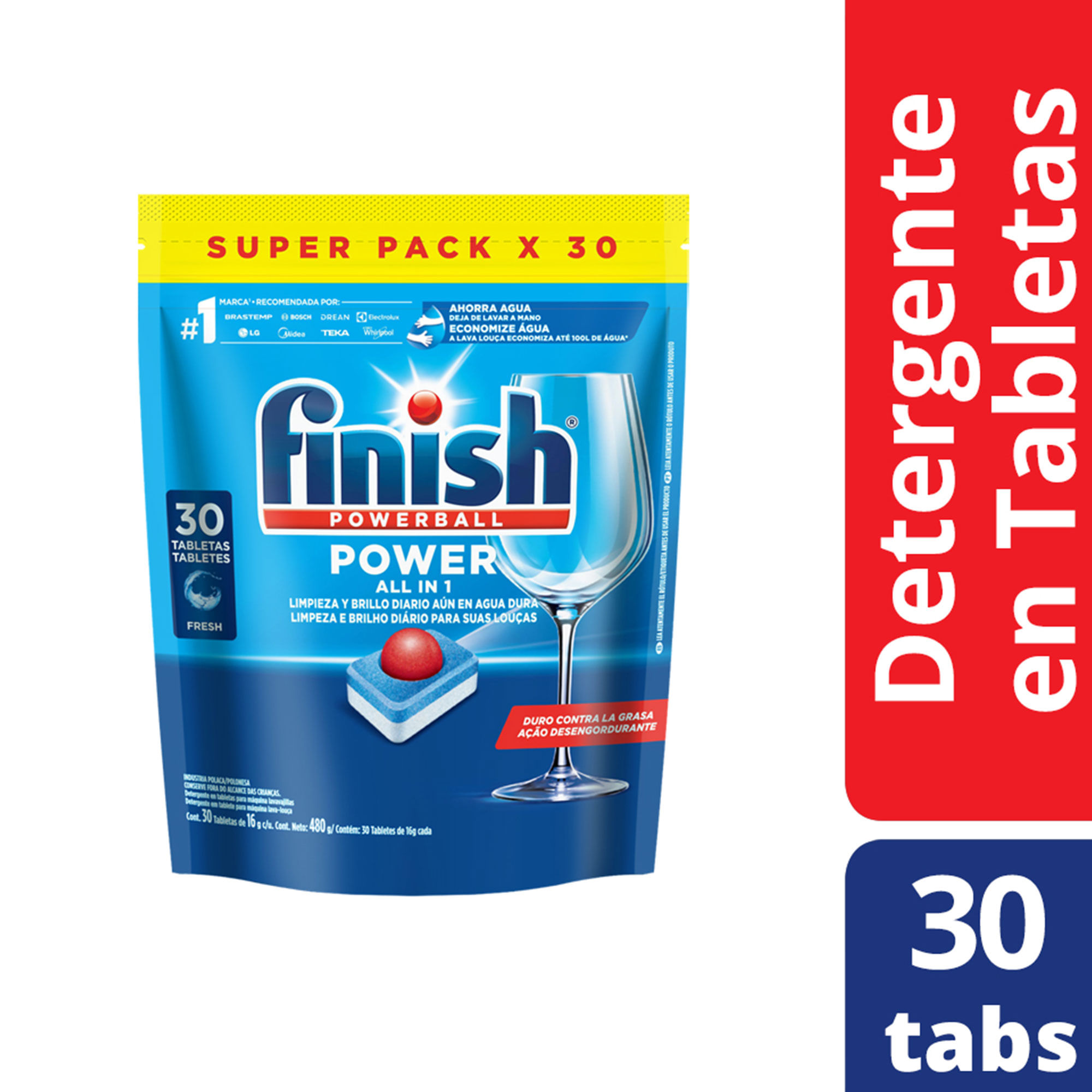Detergente para lavavajillas Finish tabletas x 30 uni