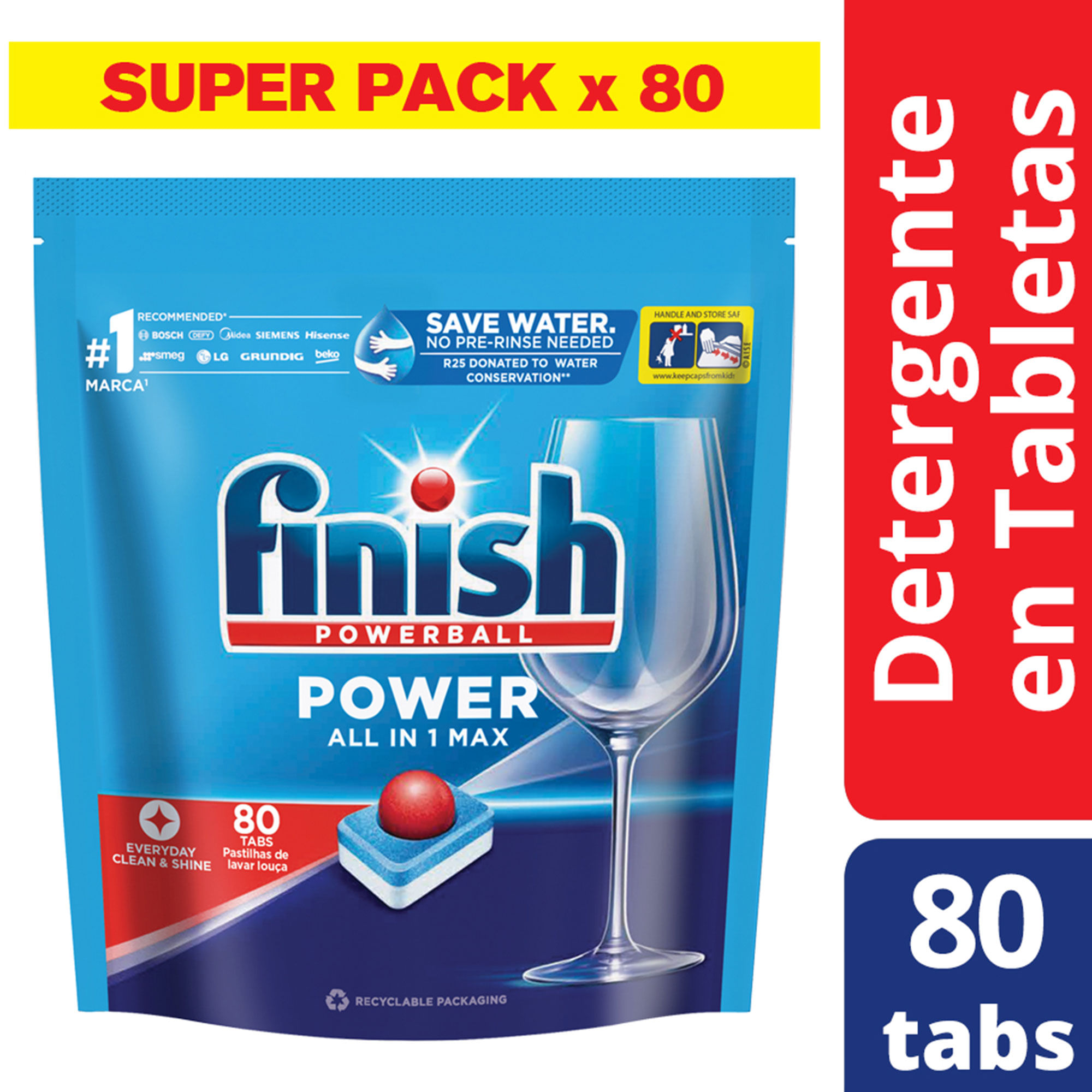 Detergente Finish tabletas dp 80 uni