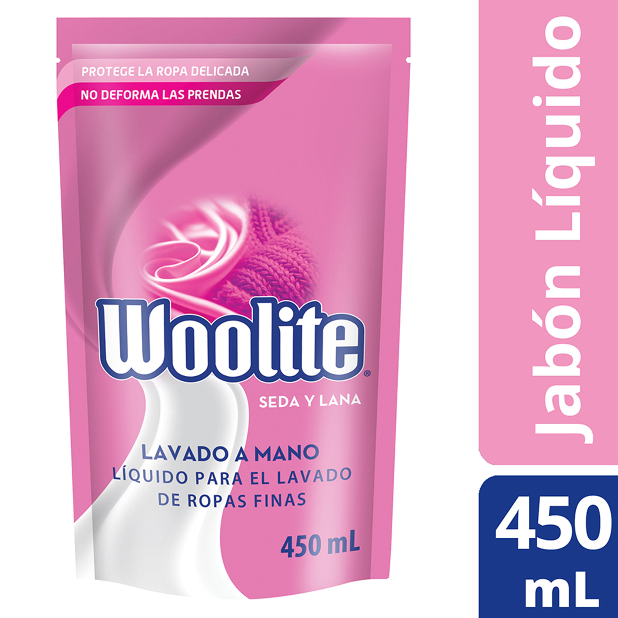 Detergente ropa fina Woolite lavado a mano seda dp 450 cc.