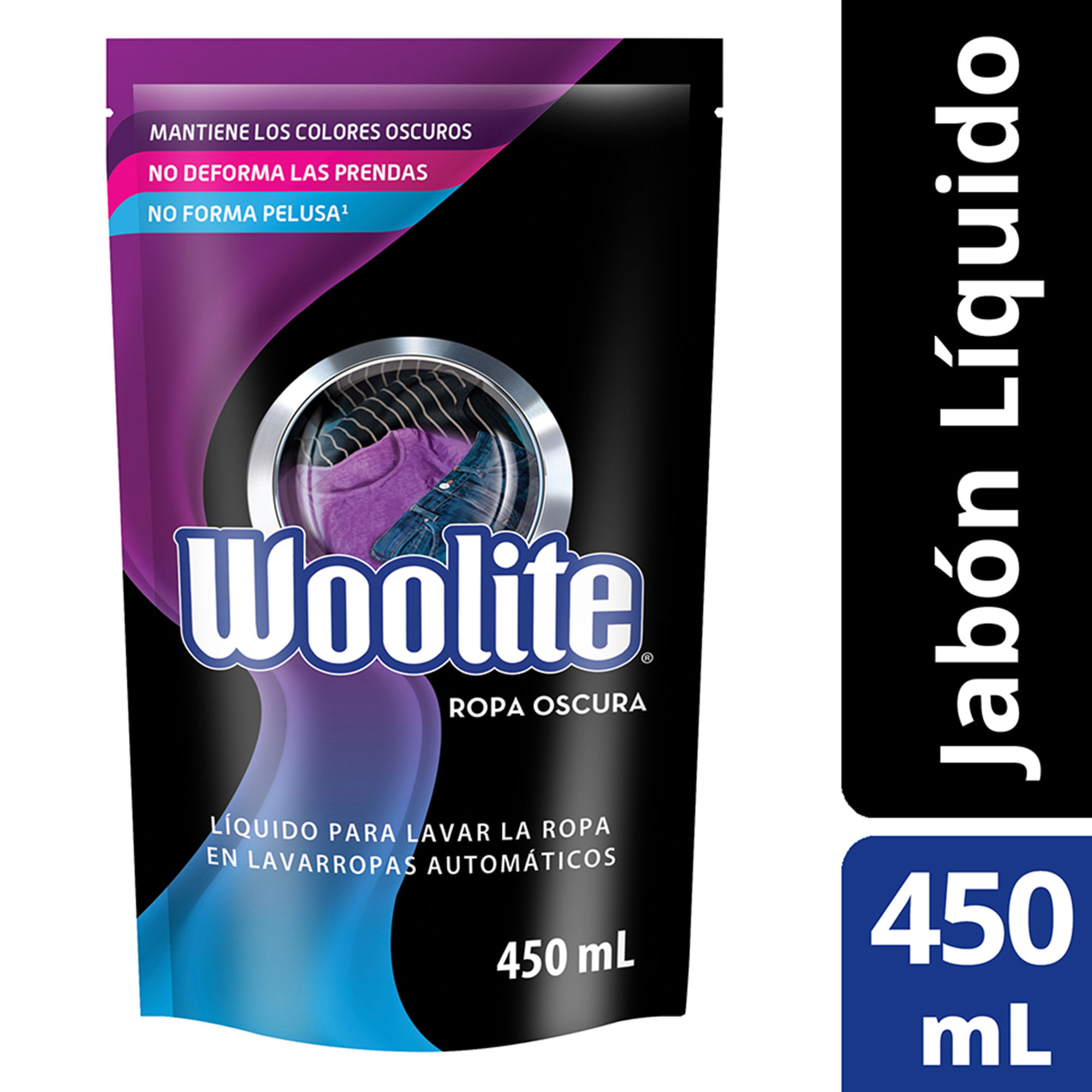 Detergente para ropa oscura Woolite baja espuma dp 450 ml