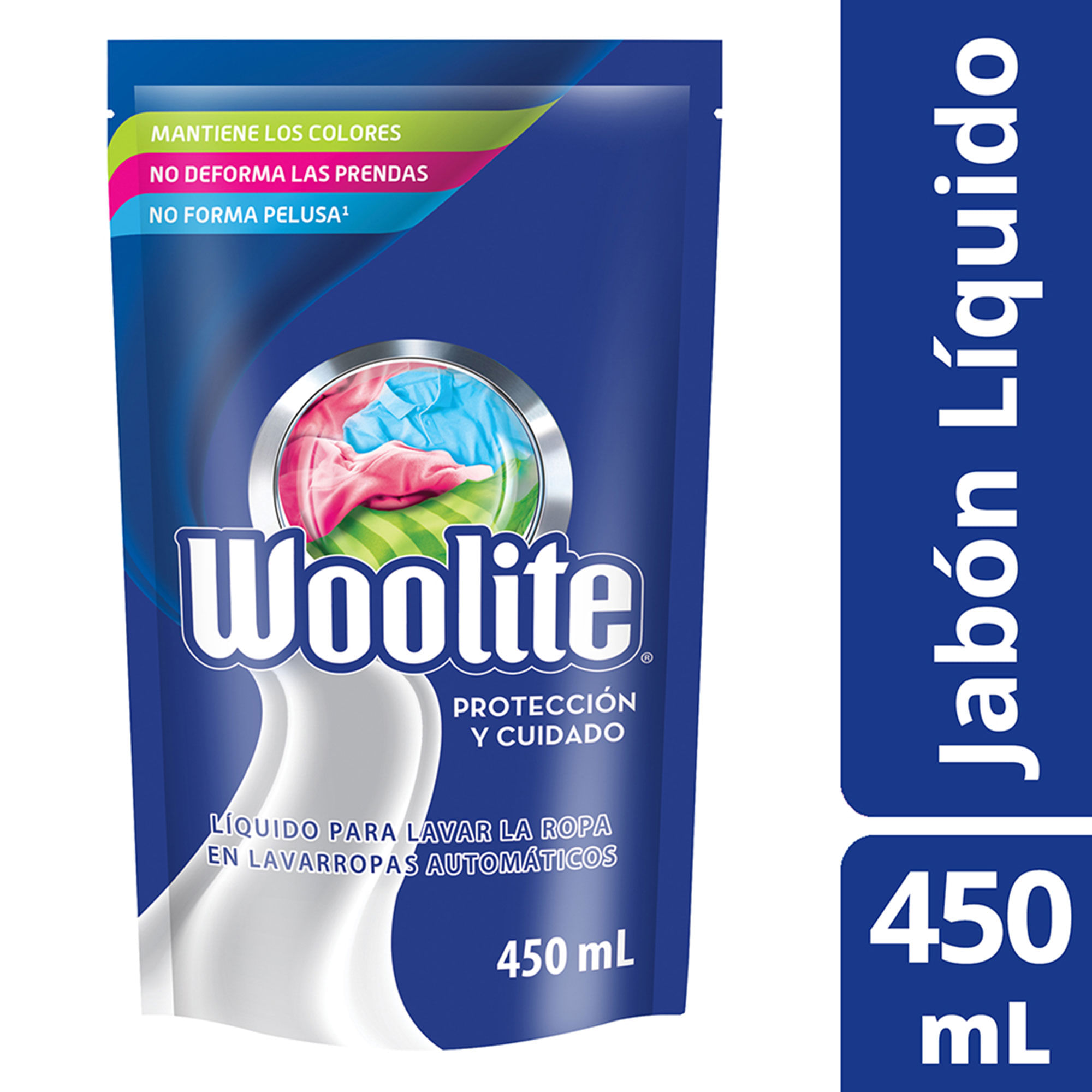 Detergente clásico Woolite baja espuma dp 450 cc.