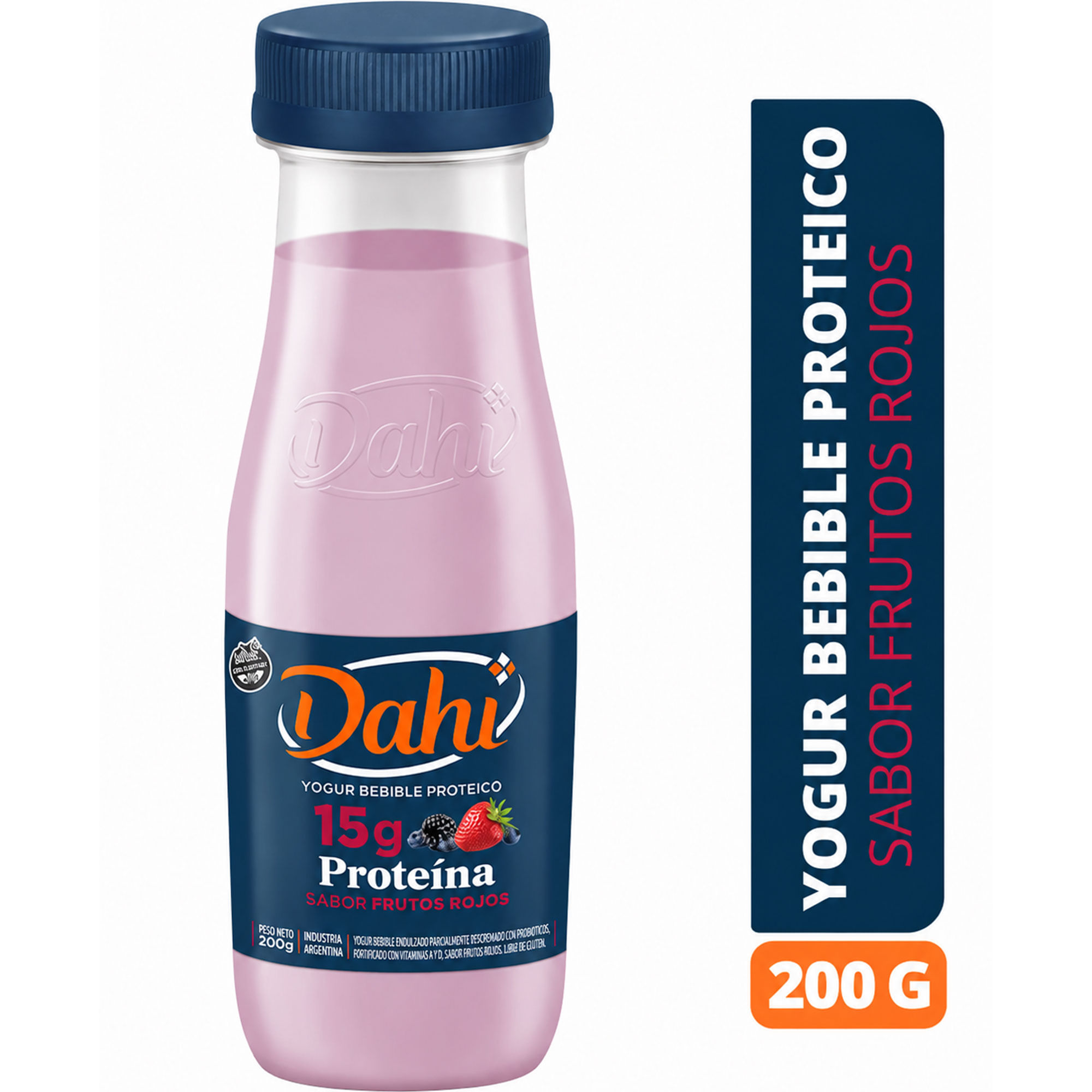 Yogur bebible proteico Dahi sabor frutos rojos botella 200 grs