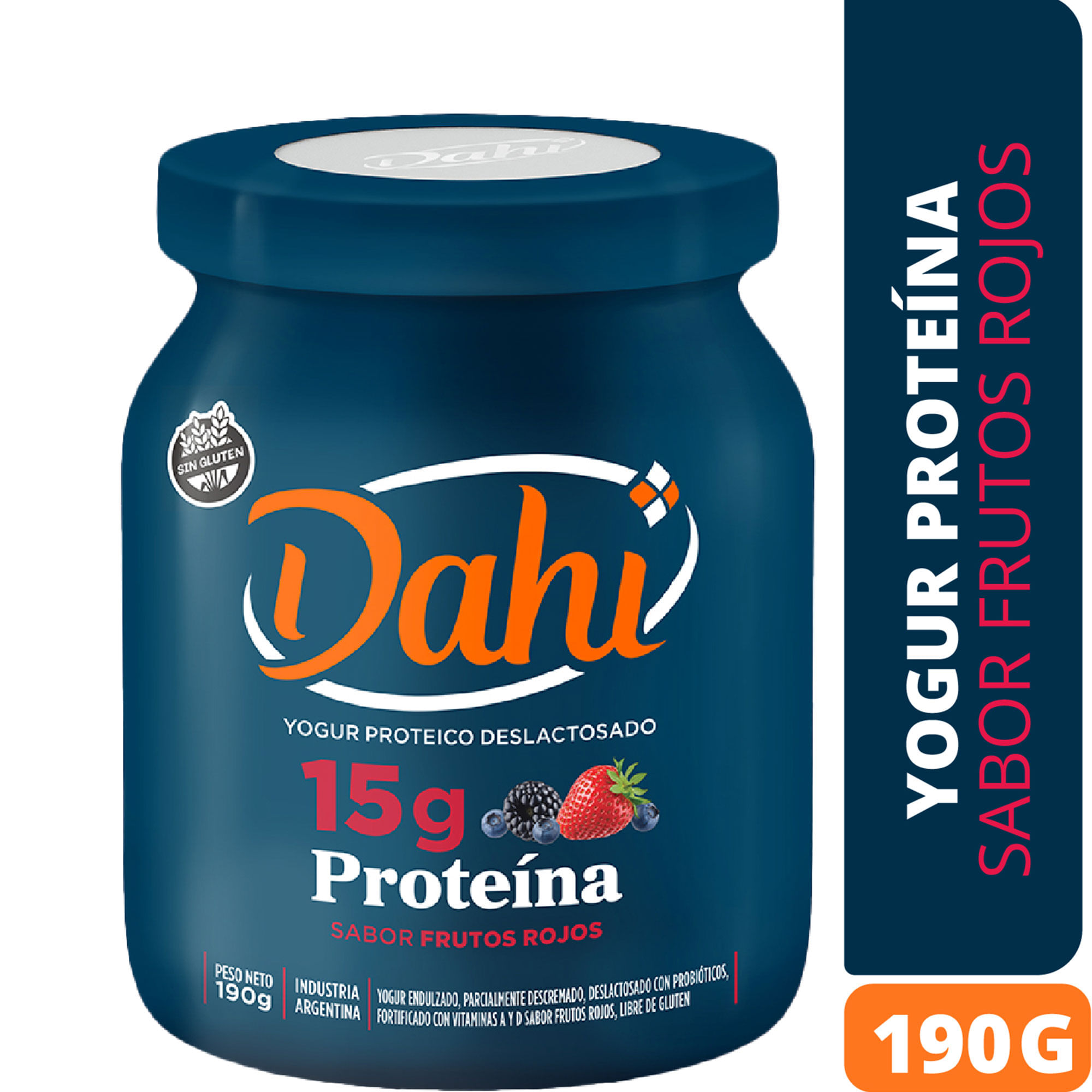 Yogur batido proteico Dahi de frutos rojos en frasco 190 grs