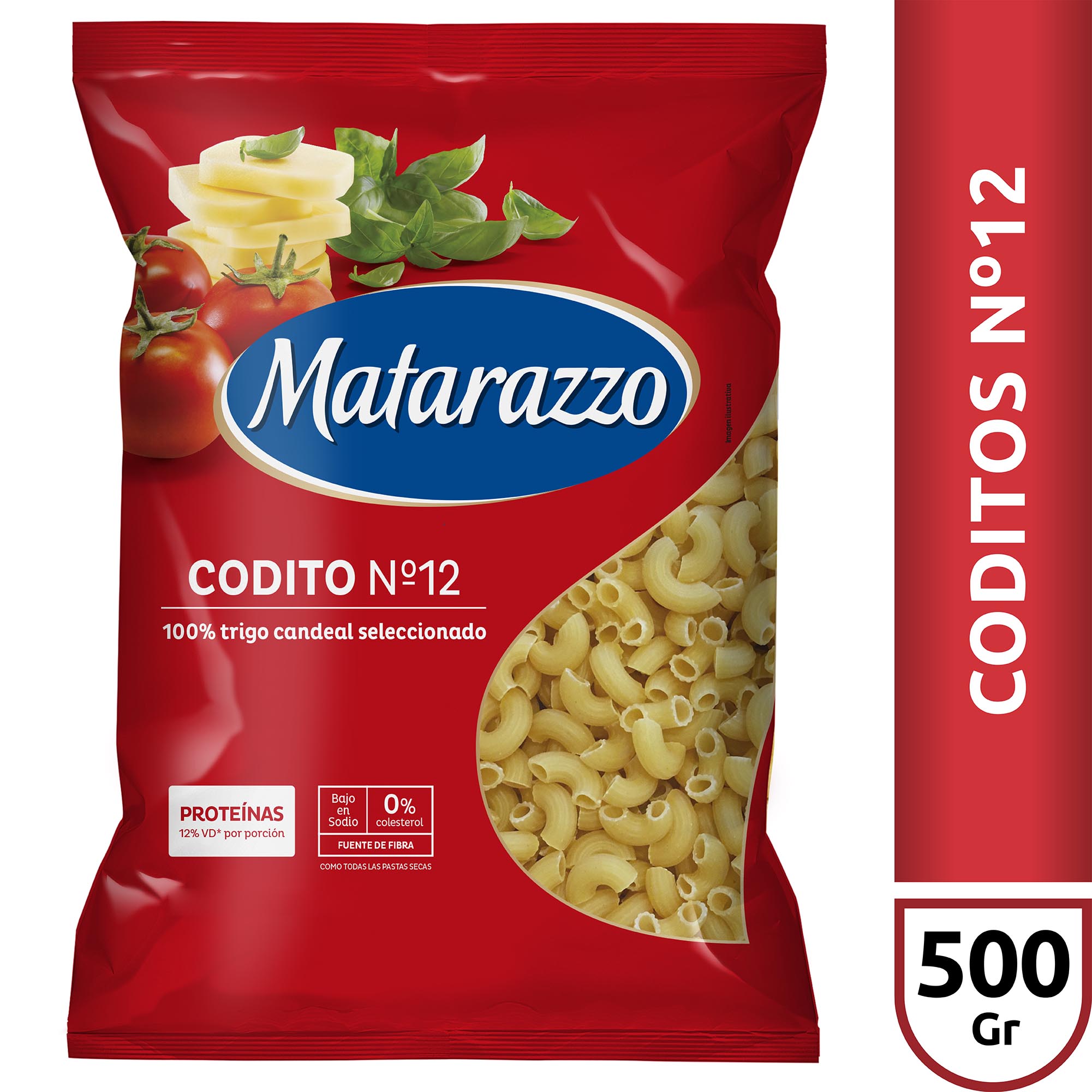 Fideos coditos rayados Matarazzo 500 g.