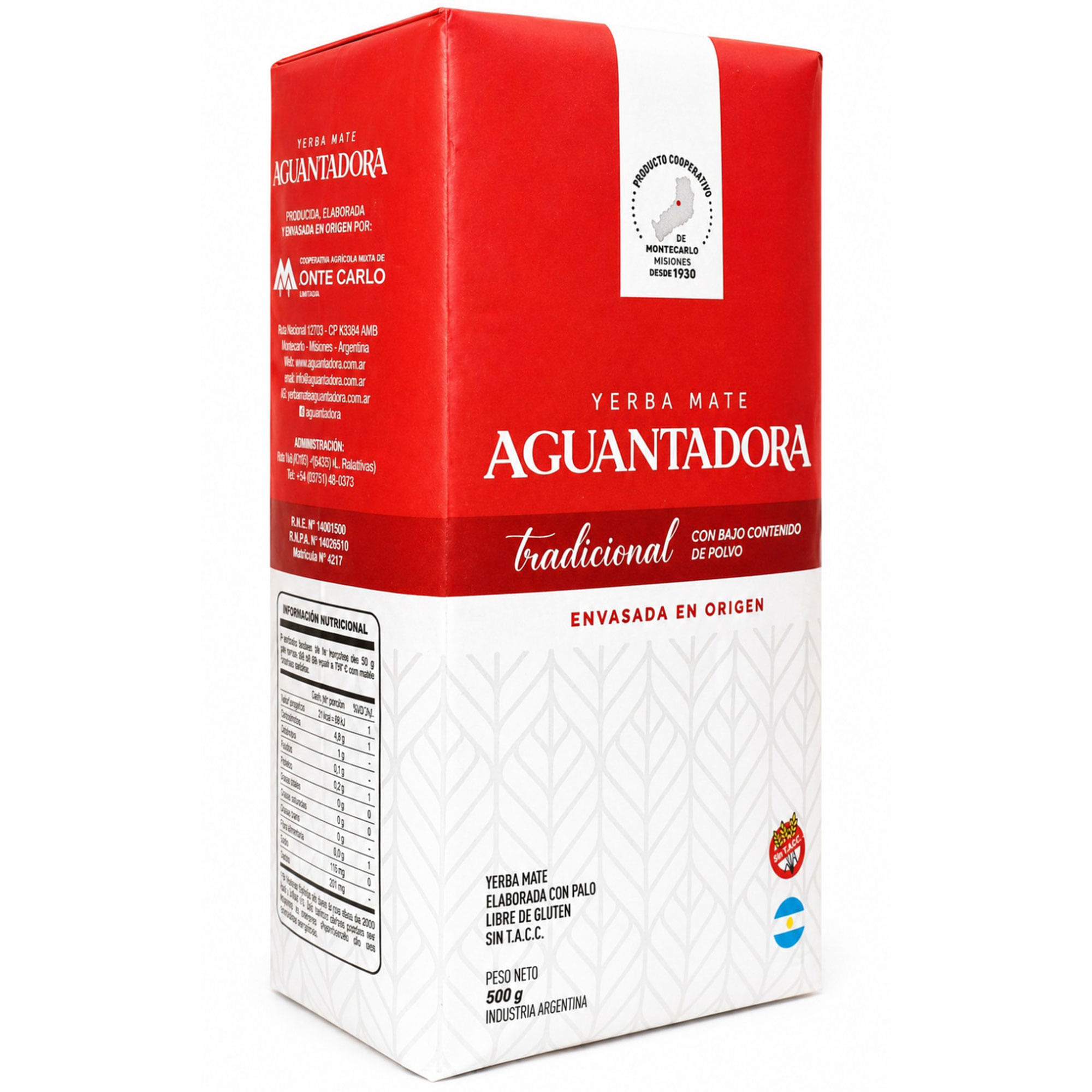 Yerba mate Aguantadora con palo 500 g.