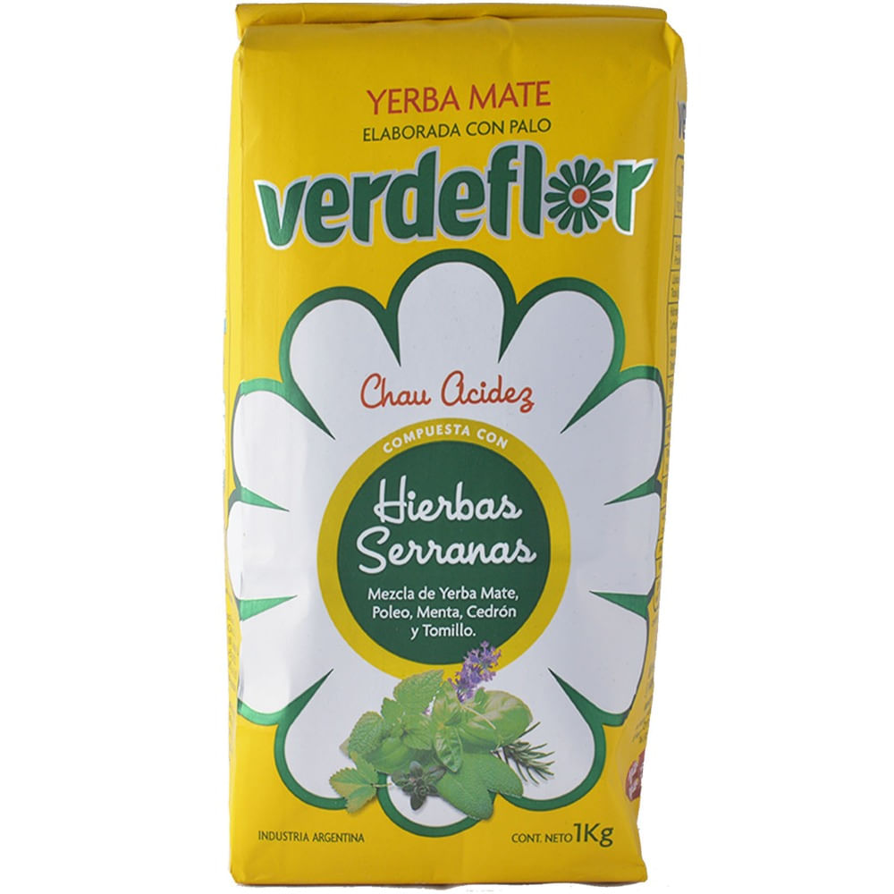 Yerba mate Verdeflor con hierbas serranas 1 kg.