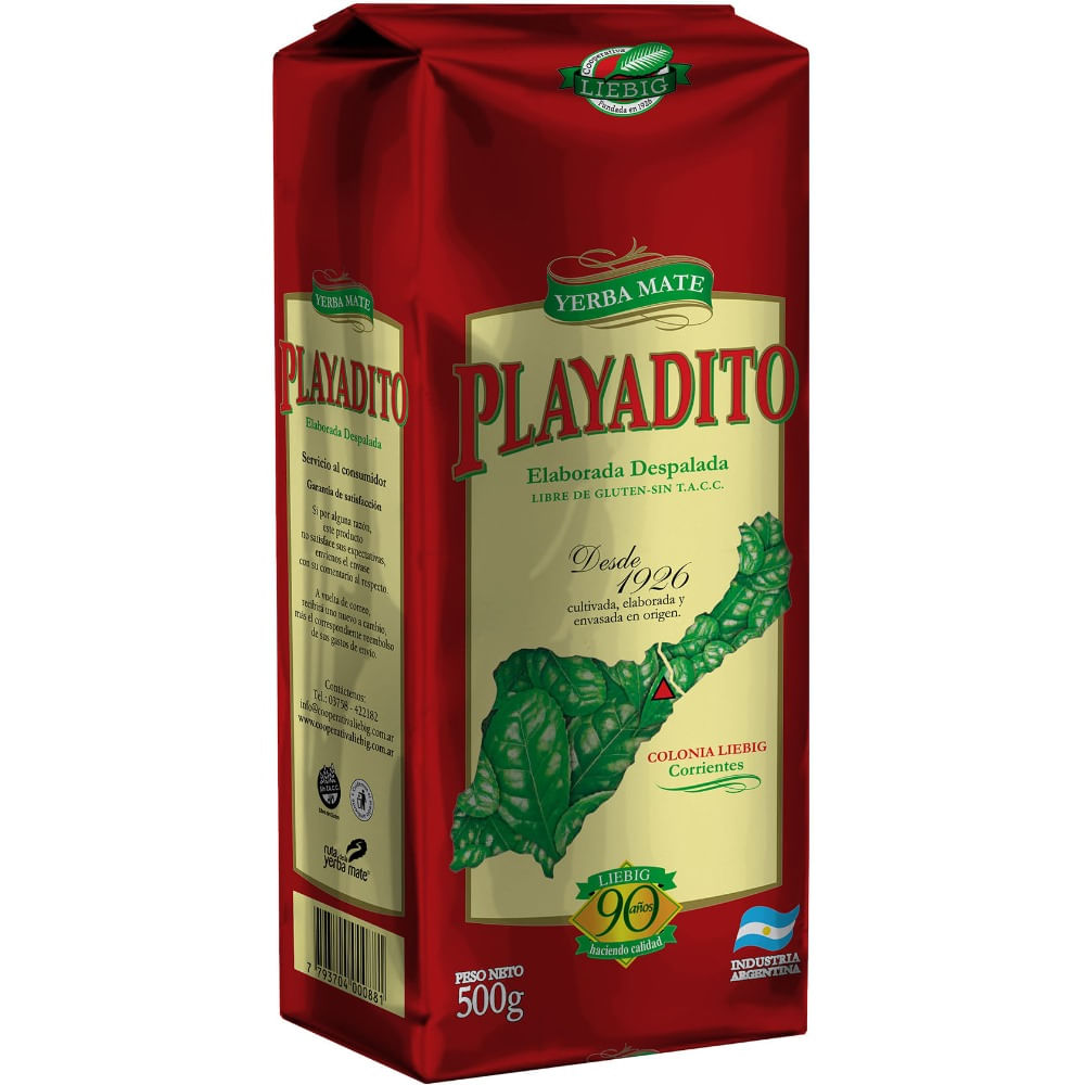 Yerba mate Playadito sin palo 500 g.