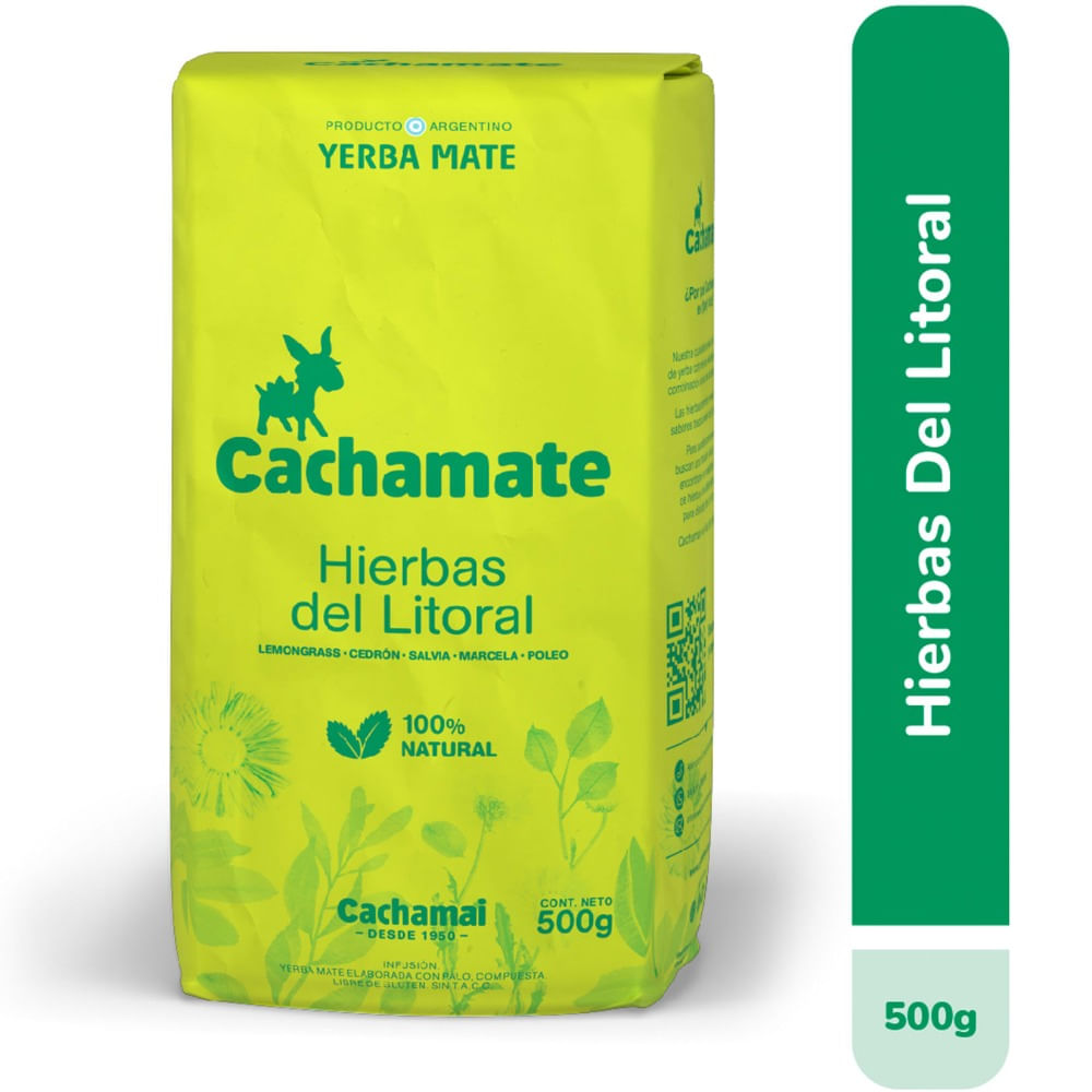 Yerba mate Cachamate hierbas del litoral lemon grass 500 g.