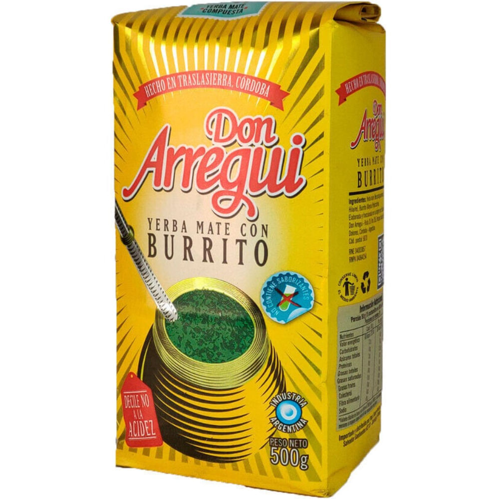 Yerba mate con burrito Arregui 500 g.