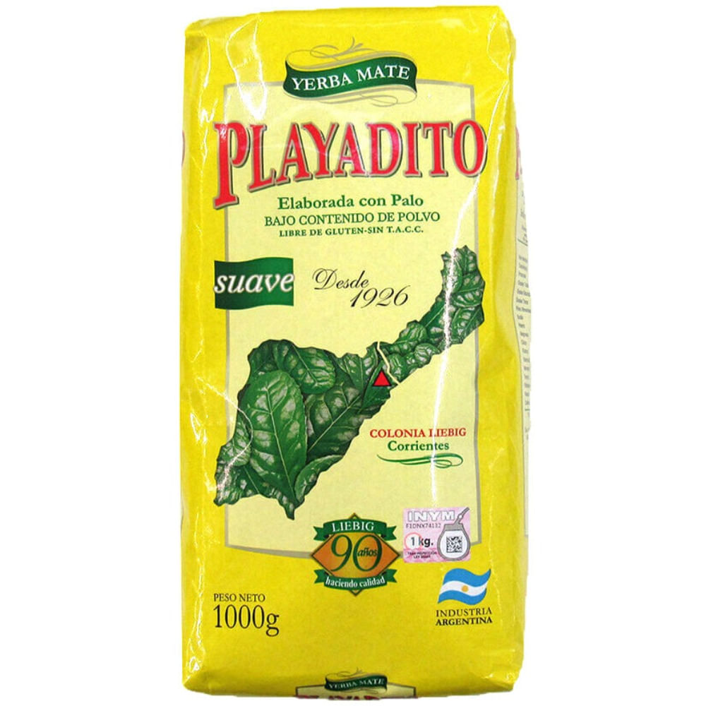 Yerba mate Playadito suave con palo 1 kg.