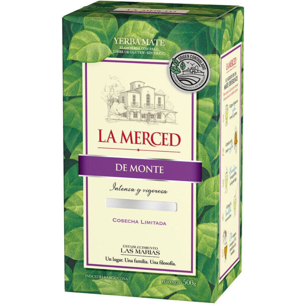 Yerba mate de monte orígen controlado La Merced 500 g.