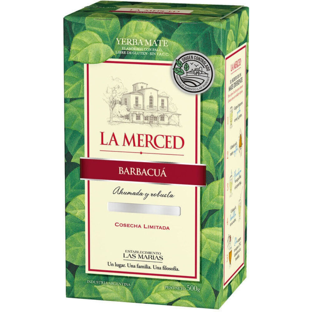 Yerba mate barbacua La Merced 500 g.