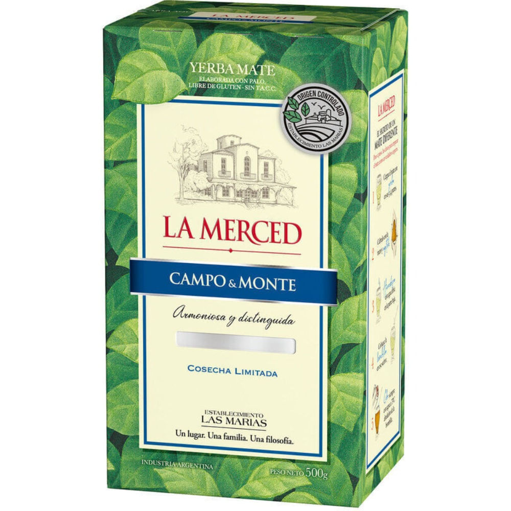 Yerba mate campo y monte La Merced 500 g.