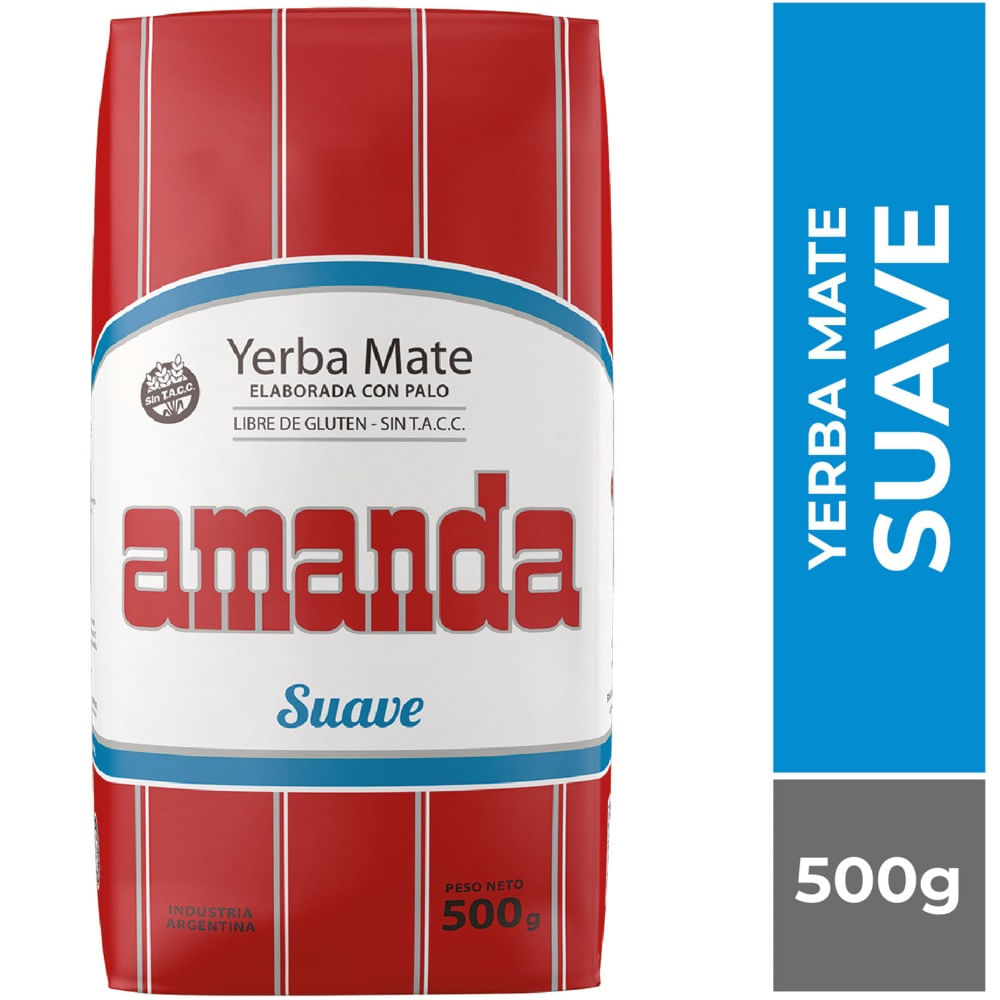 Yerba mate suave Amanda 500 g.
