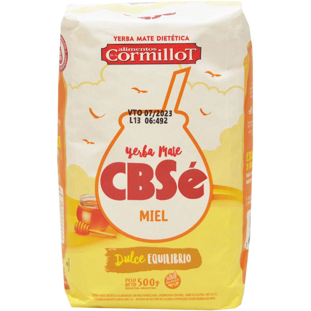 Yerba mate Cbsé miel 500 g.