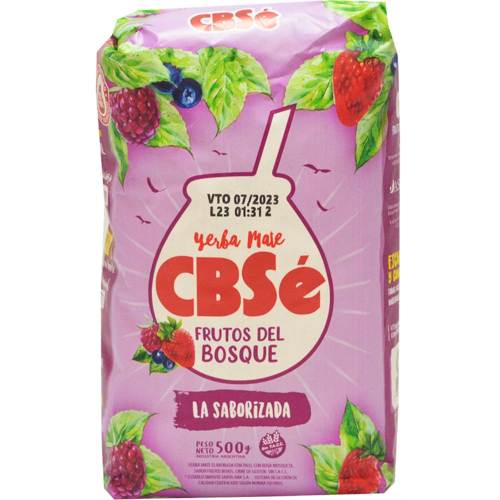 Yerba mate Cbsé frutos del bosque 500 g.