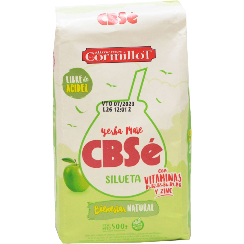 Yerba mate Cbsé silueta Cormillot 500 g.