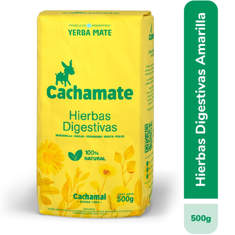 Yerba mate Cachamate amarilla paquete 500 g.
