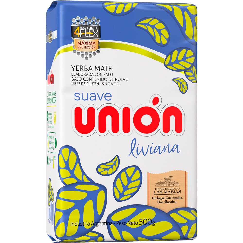 Yerba mate Unión liviana 500 g.