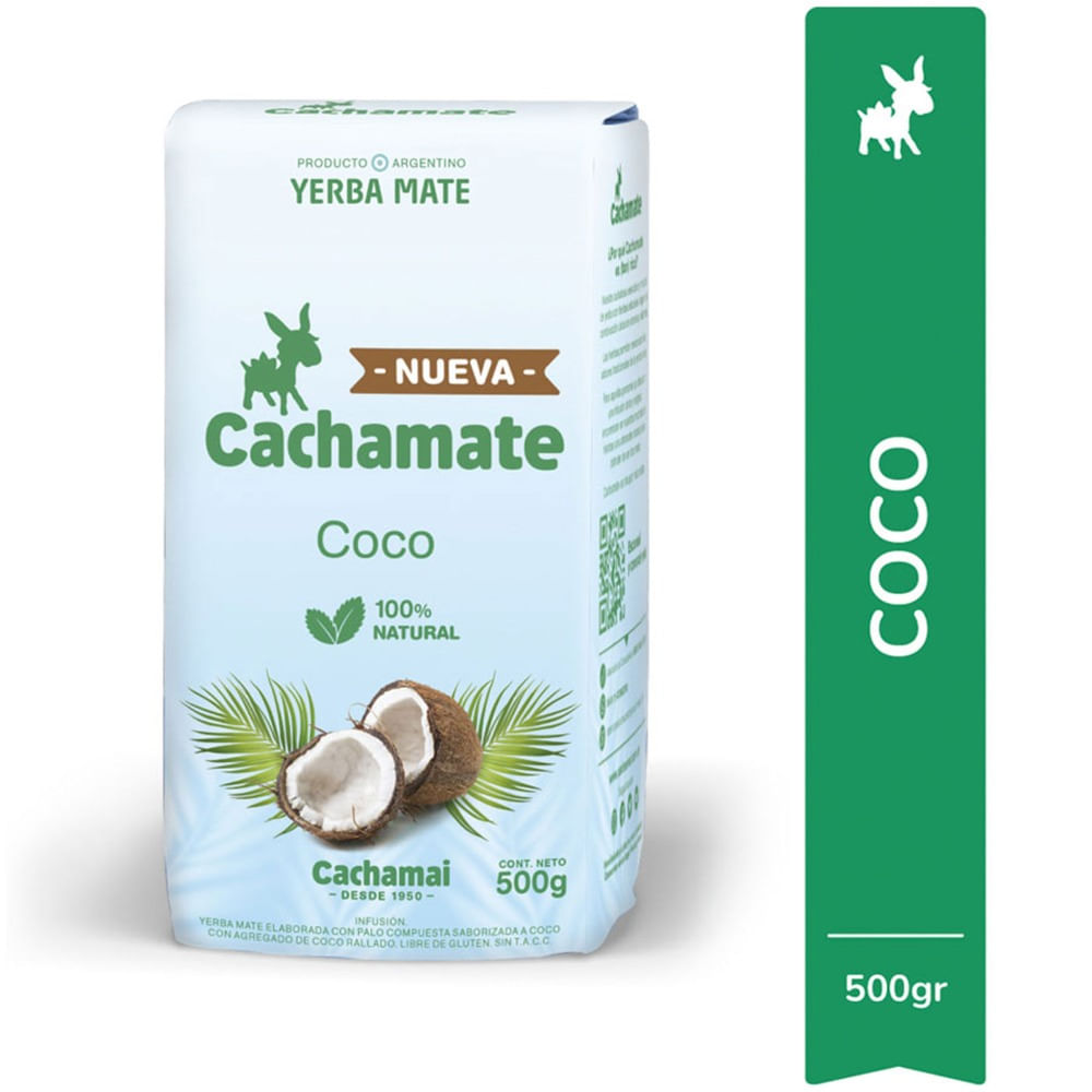 Yerba mate Cachamate sabor coco 500 g,