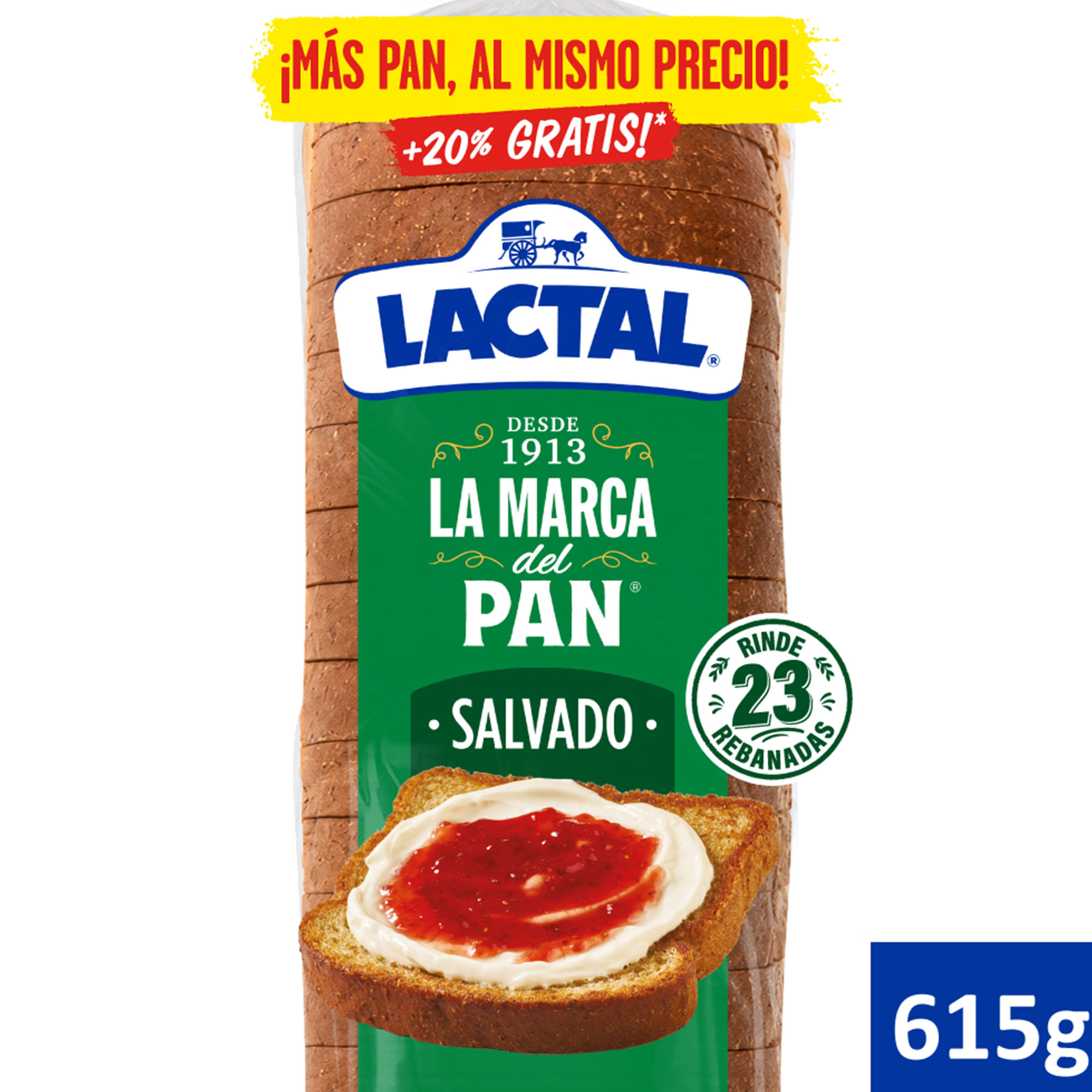 Pan de salvado en rodajas finas Lactal 615 grs