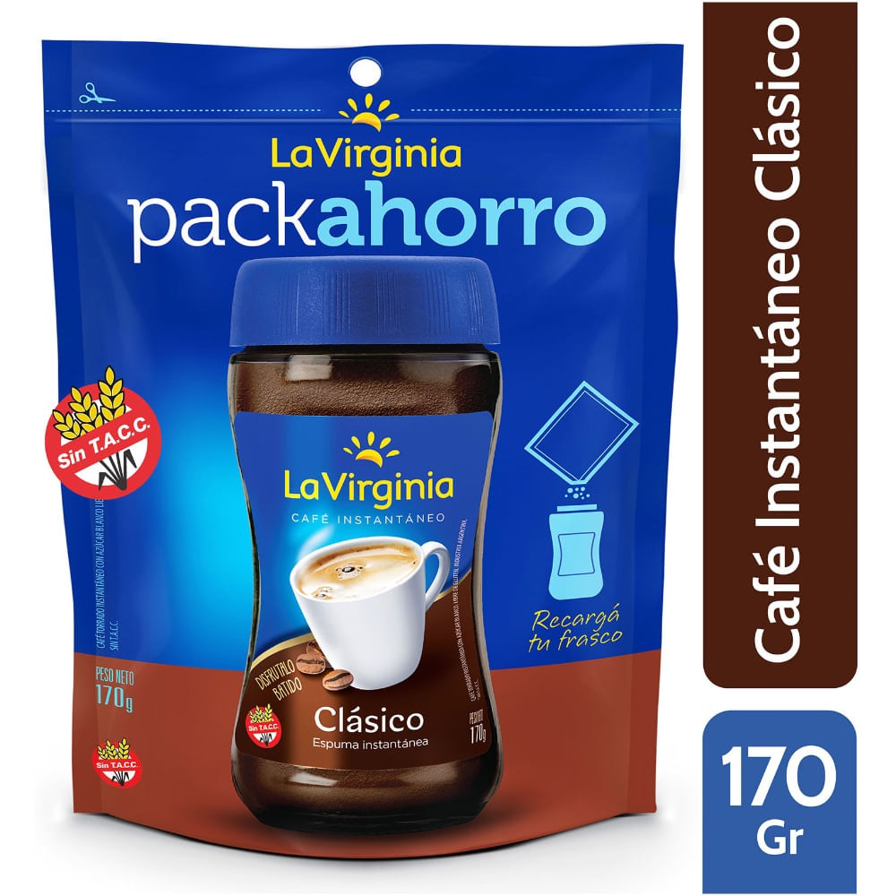 Café instantáneo La Virginia clásico especial dp 170 g.