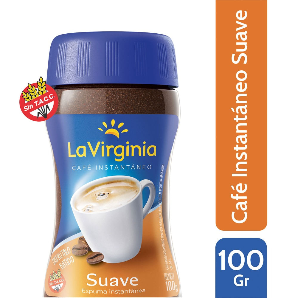 Café instantáneo La Virginia suave frasco 100 g.