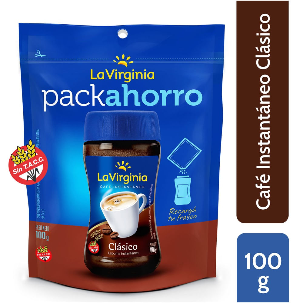 Café instantáneo La Virginia clásico dp 100 g.