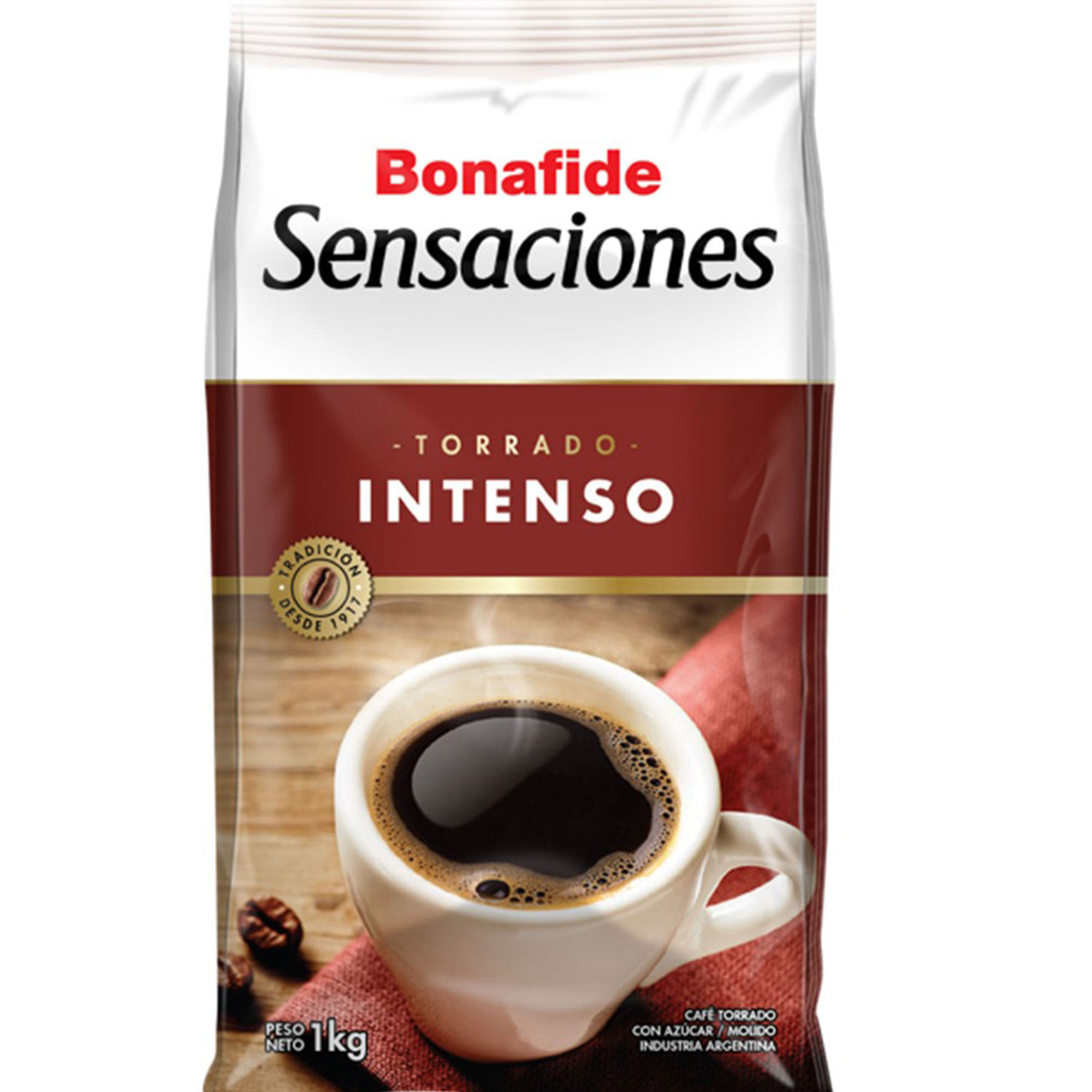 Café molido torrado intenso Bonafide Sensaciones 1 kg.